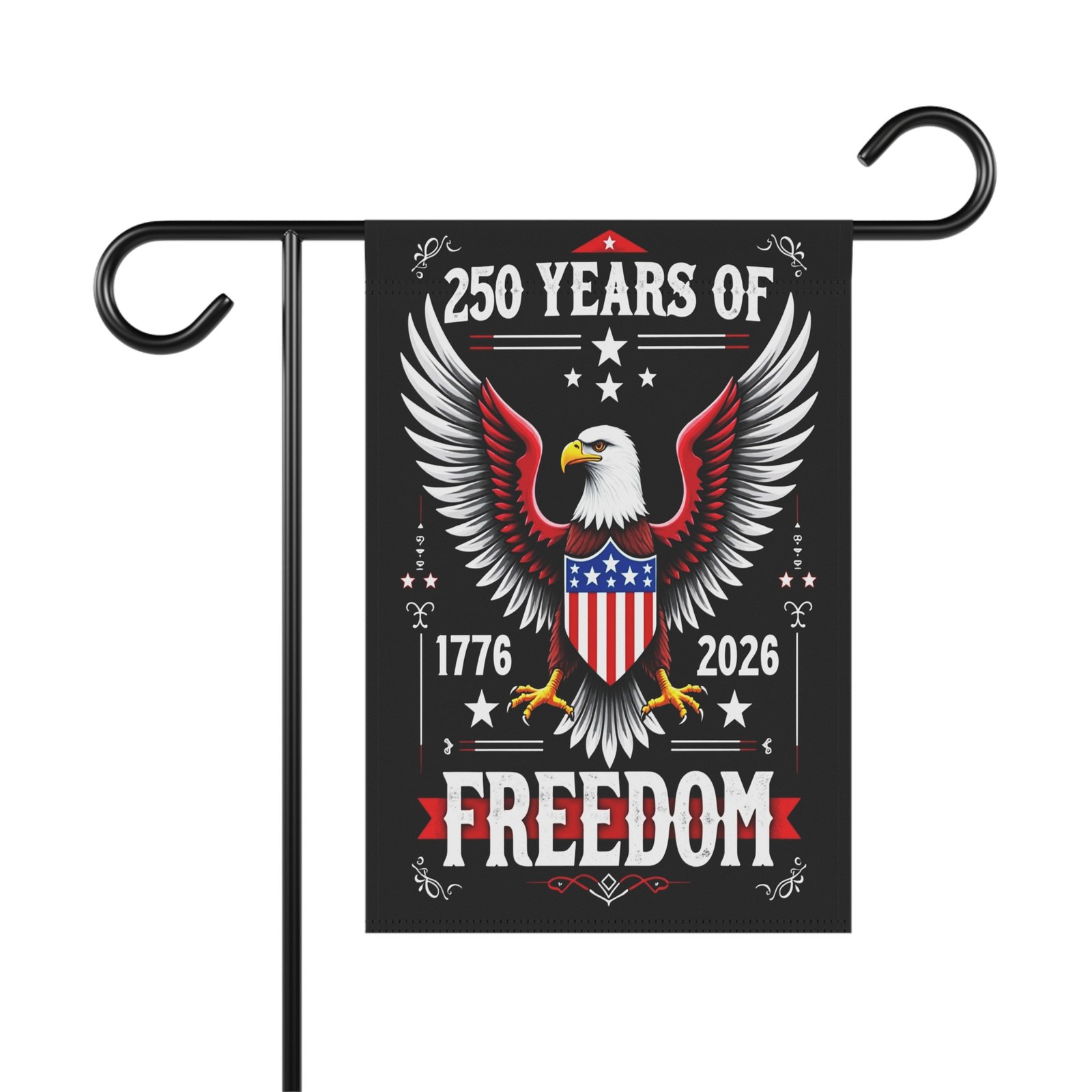 Patriotic Garden Banner 250 Years of Freedom Decorative Flag for Holidays, Home Décor, Independence Day, Yard Sign, Outdoor Decoration