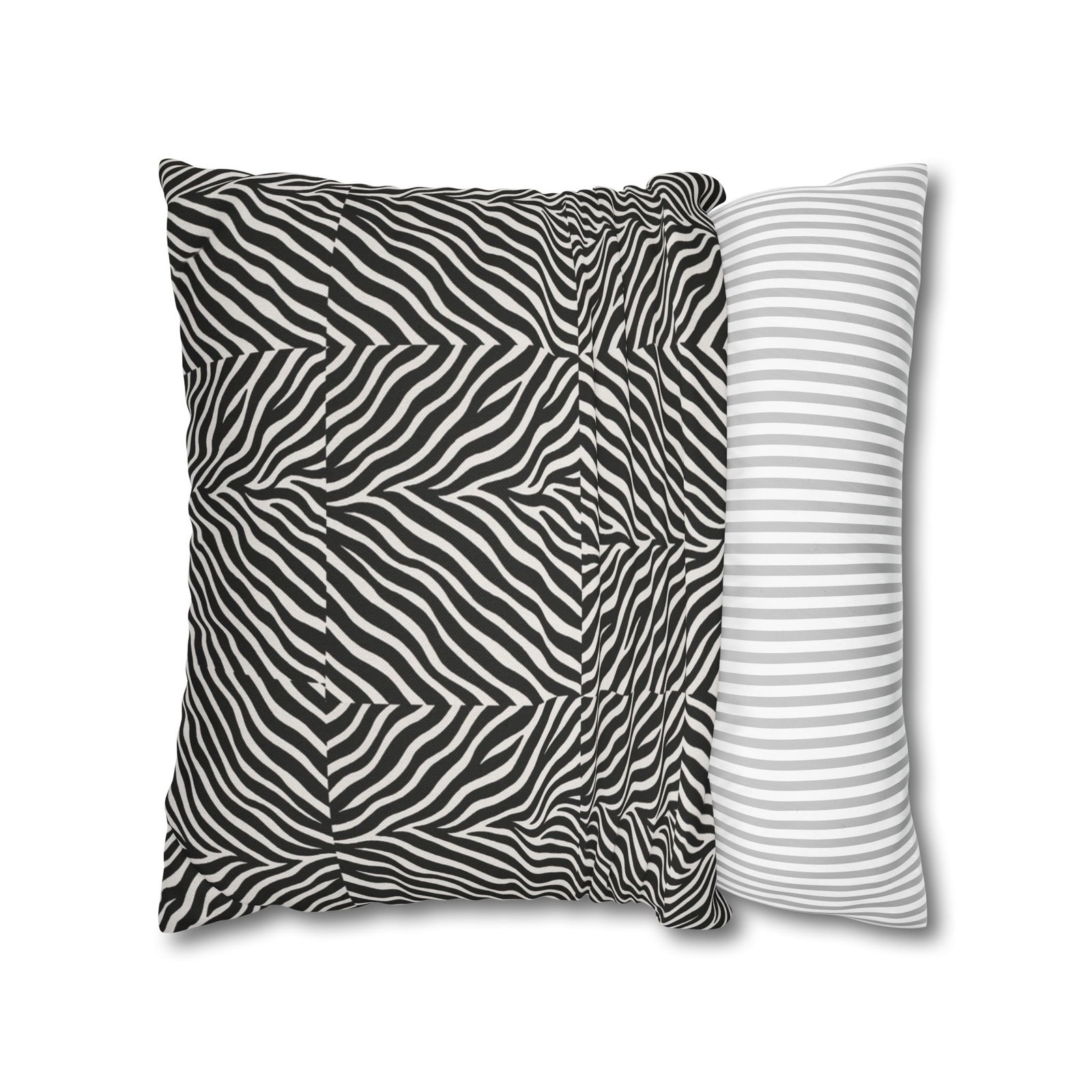 Black White Zebra Stripe Pillowcase | Animal Print Square Pillowcase - Image 14