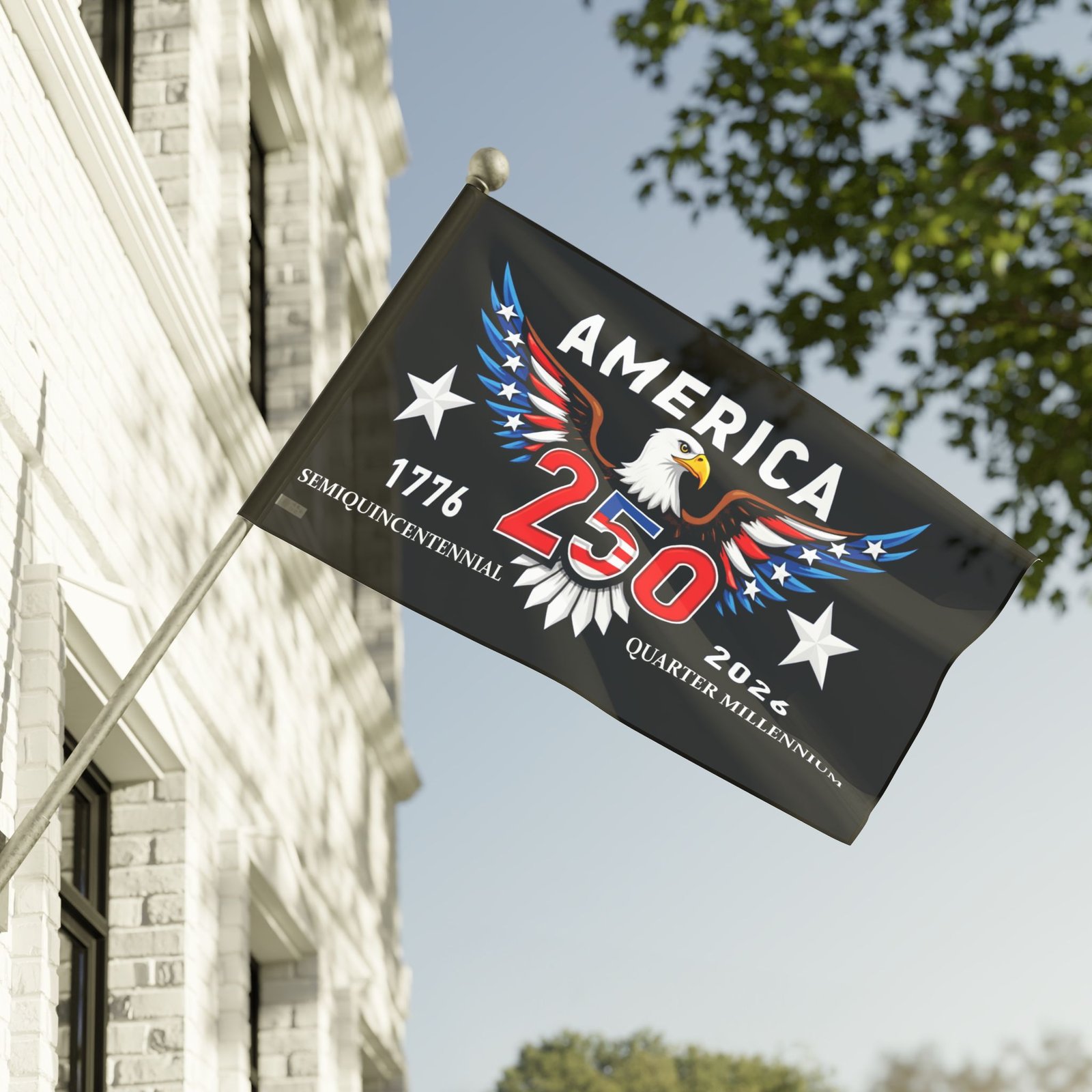 America Semiquincentennial Flag, Quarter Millennium 1776-2026 Banner, Patriotic Outdoor Garden Flag, USA 250th Anniversary Décor