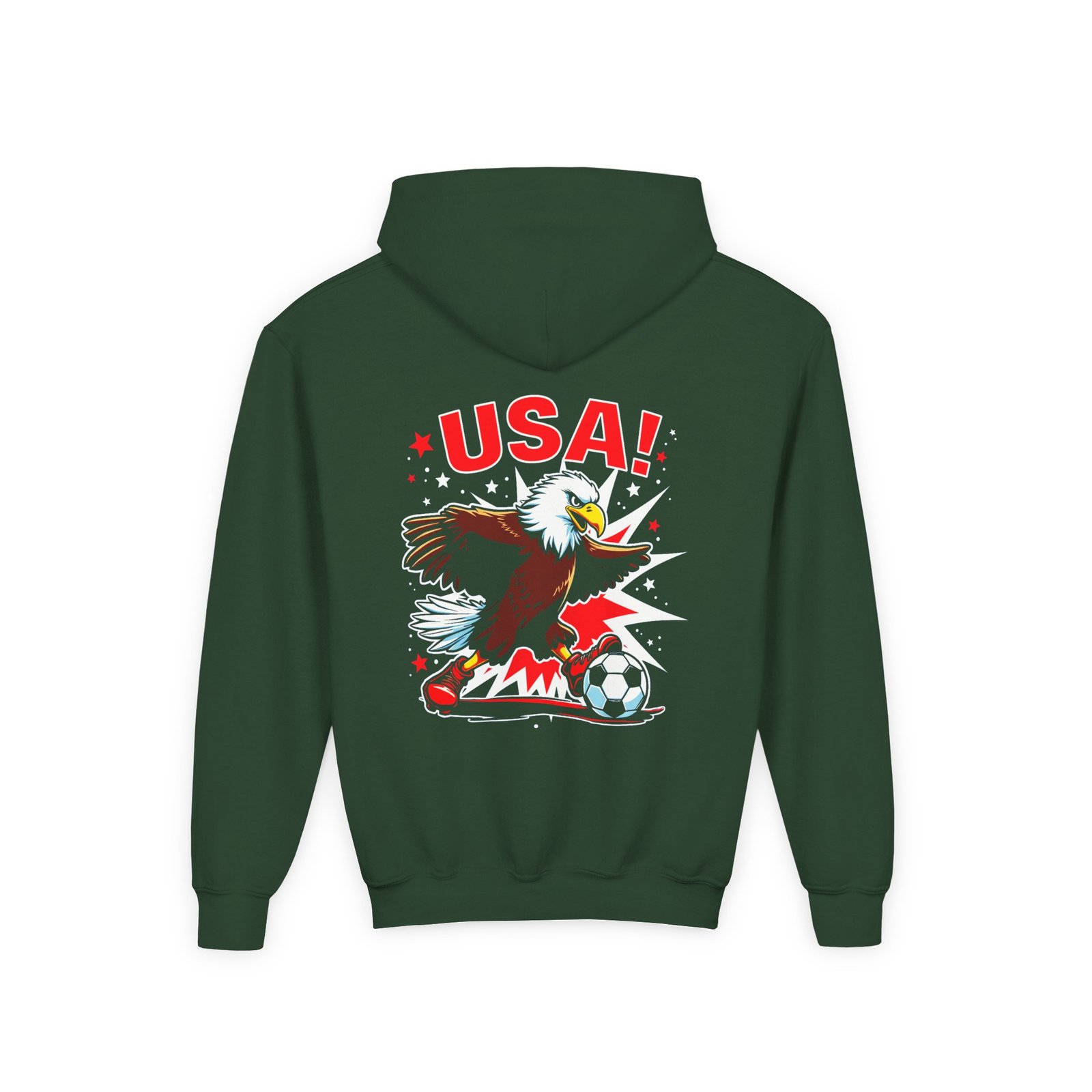 USA Eagle Soccer Hoodie | Youth Hooded Sweatshirt - Image 16