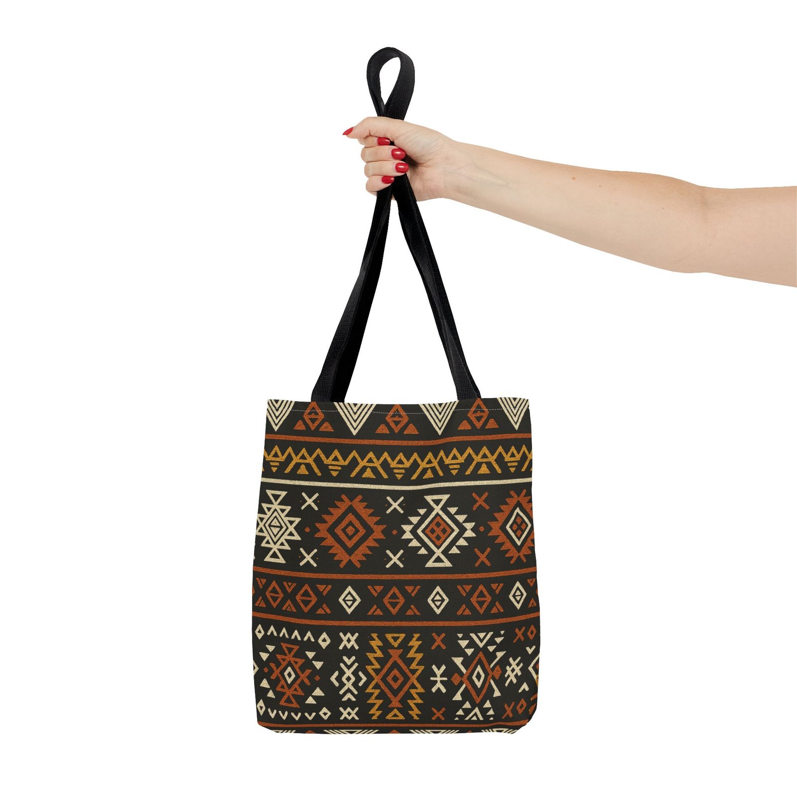 Southwestern Aztec Pattern Tote Bag | Tribal Geometric All-Over Print, Boho Chic Shoulder Bag, Ethnic Market Tote, Colorful Handbag, - Image 4