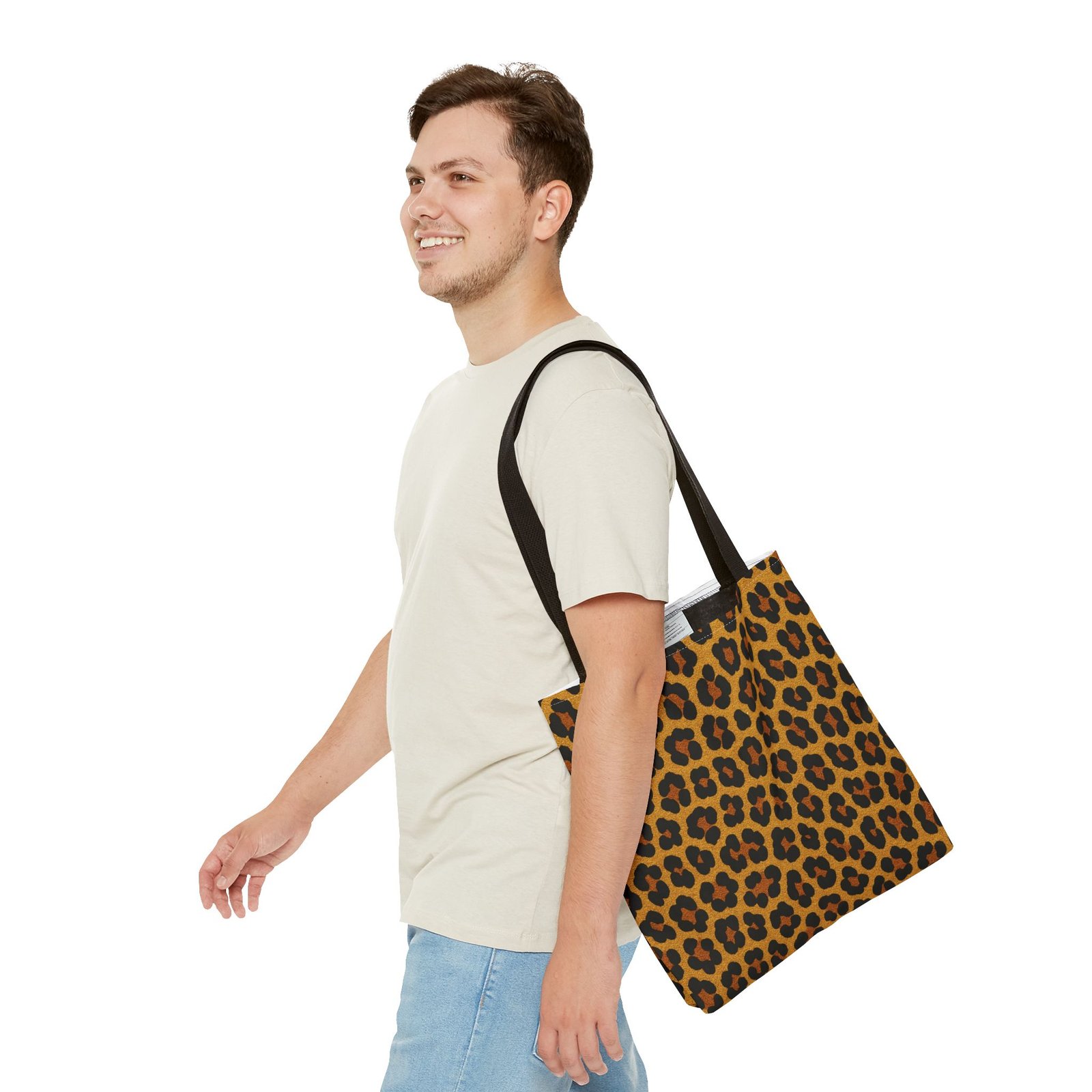 Leopard Print Tote Bag | All Over Print Animal Pattern, Reusable Shopping Bag - Image 7