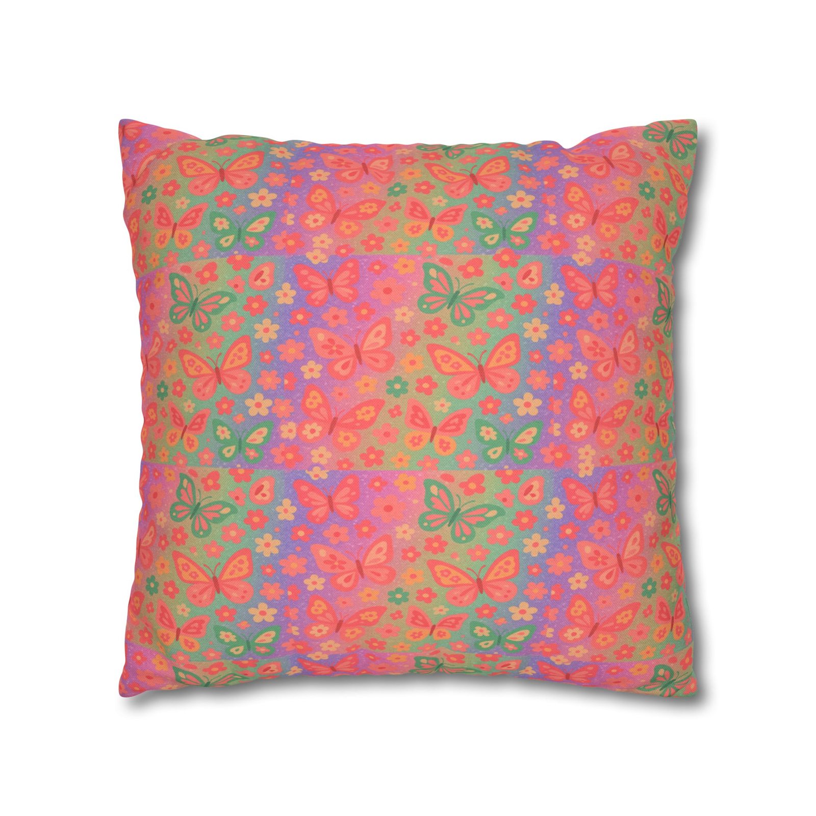 Watercolor Floral Pattern Spun Polyester Pillowcase | Square Decorative Pillow - Image 15