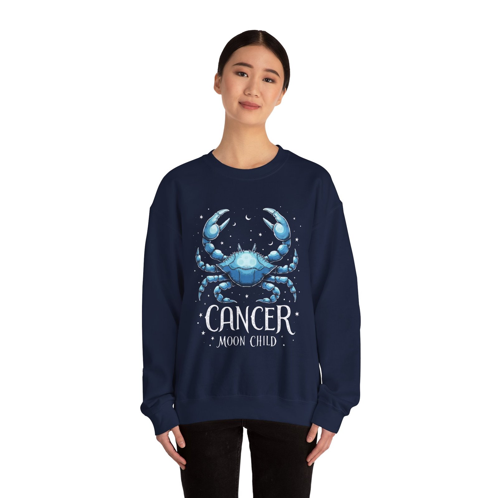 Cancer Moon Child Sweatshirt, Zodiac Sign Gift, Astrology Apparel, Horoscope Crewneck, Celestial Fashion, Holiday Gift - Image 36