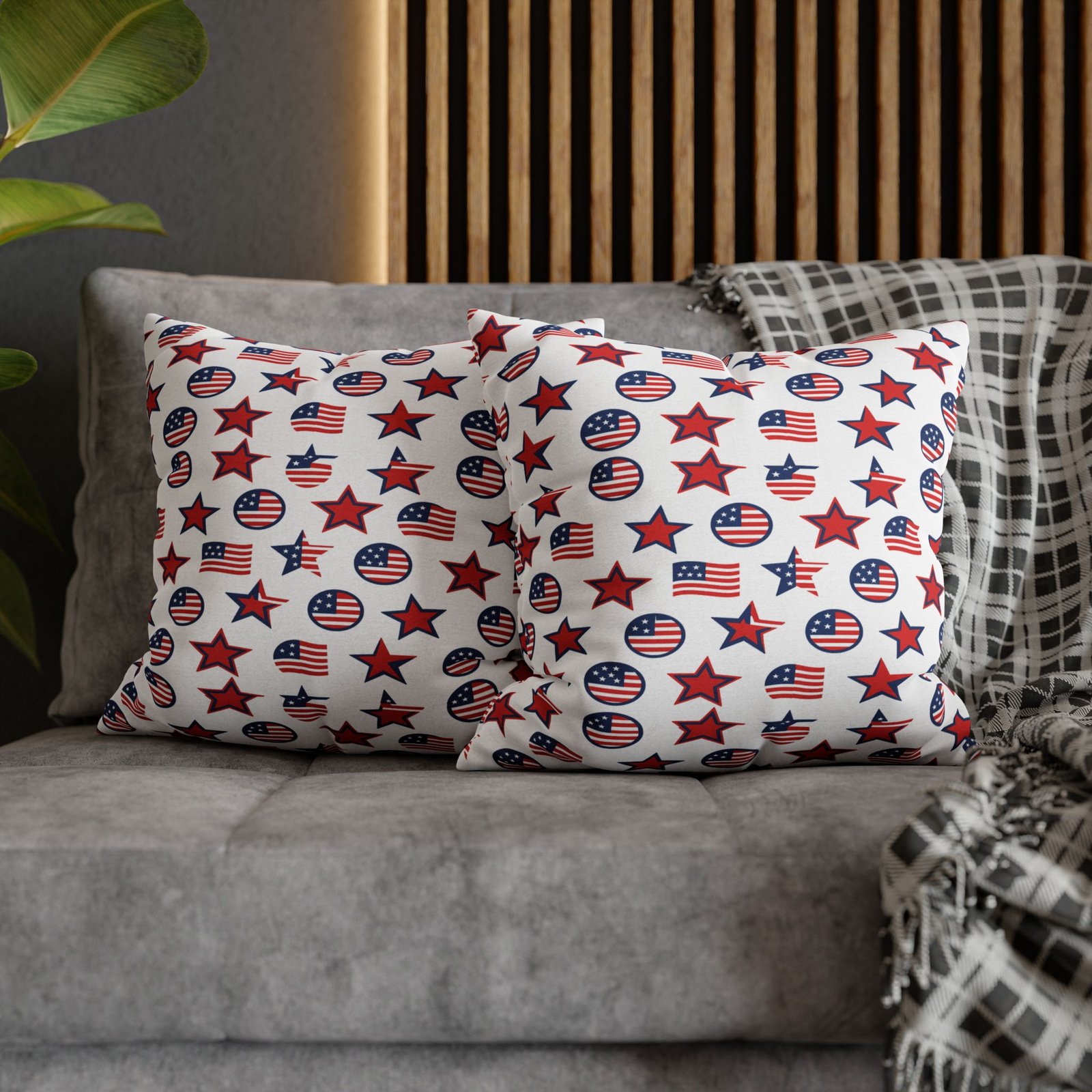Patriotic Stars and Flags Pillowcase | American Flag Pattern Pillow - Image 18