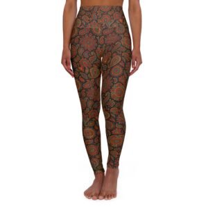 Boho Floral Pattern High Waisted Yoga Leggings | Bohemian Leggings