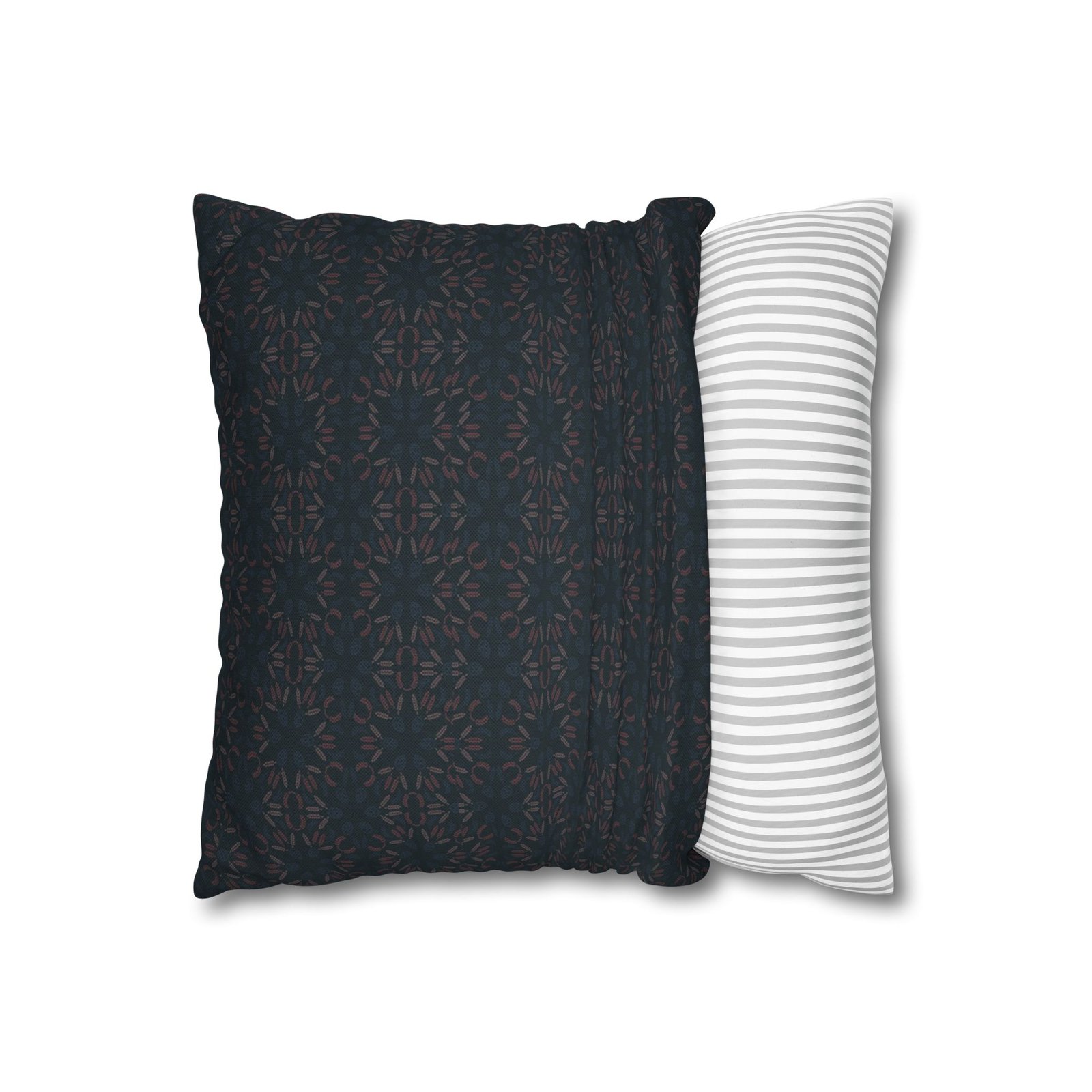 Dark Geometric Mosaic Pillowcase | Spun Polyester Square Pillowcase - Image 5