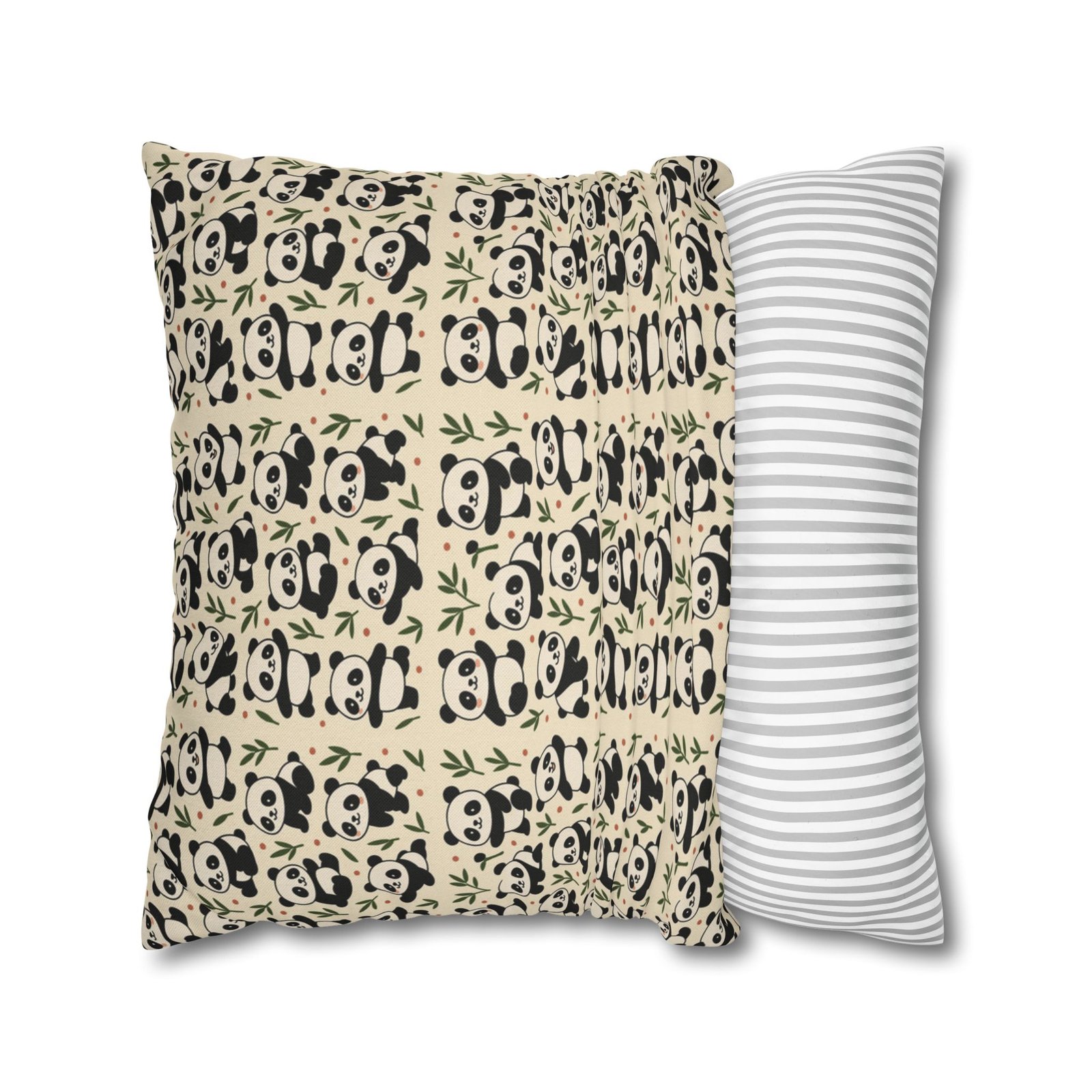 Panda Pattern Pillowcase | Square Spun Polyester Decorative Pillow - Image 20