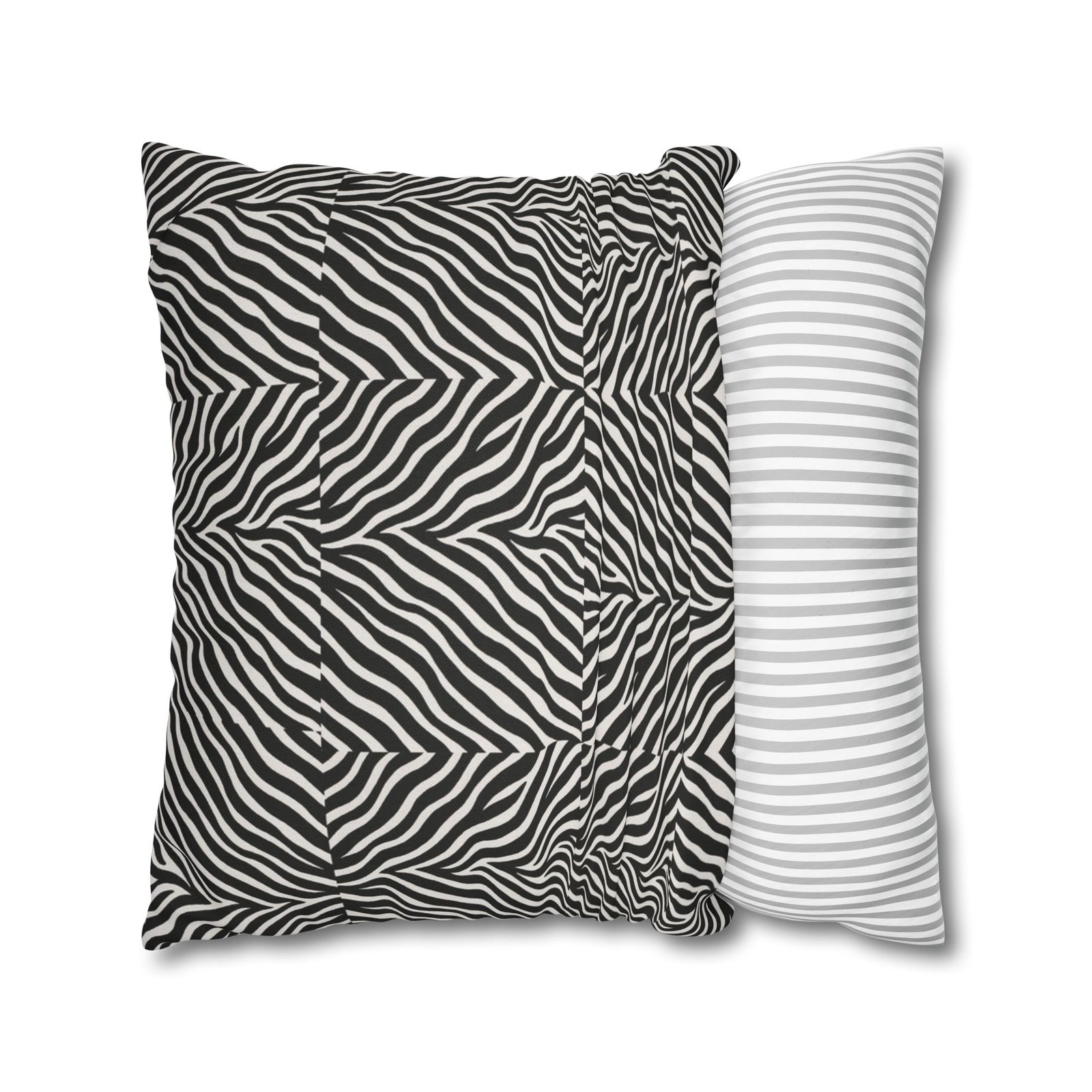 Black White Zebra Stripe Pillowcase | Animal Print Square Pillowcase - Image 22