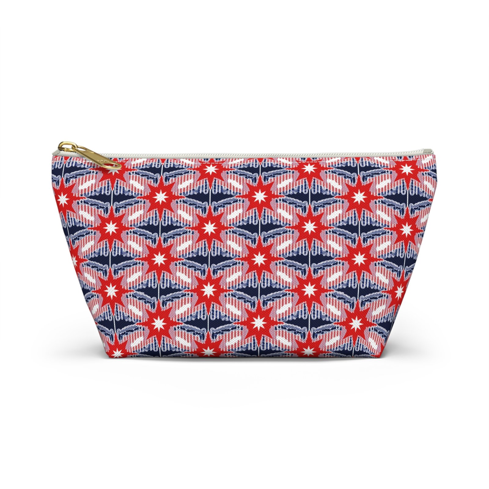 Red Blue Ikat Star Pattern Accessory Pouch - Image 13