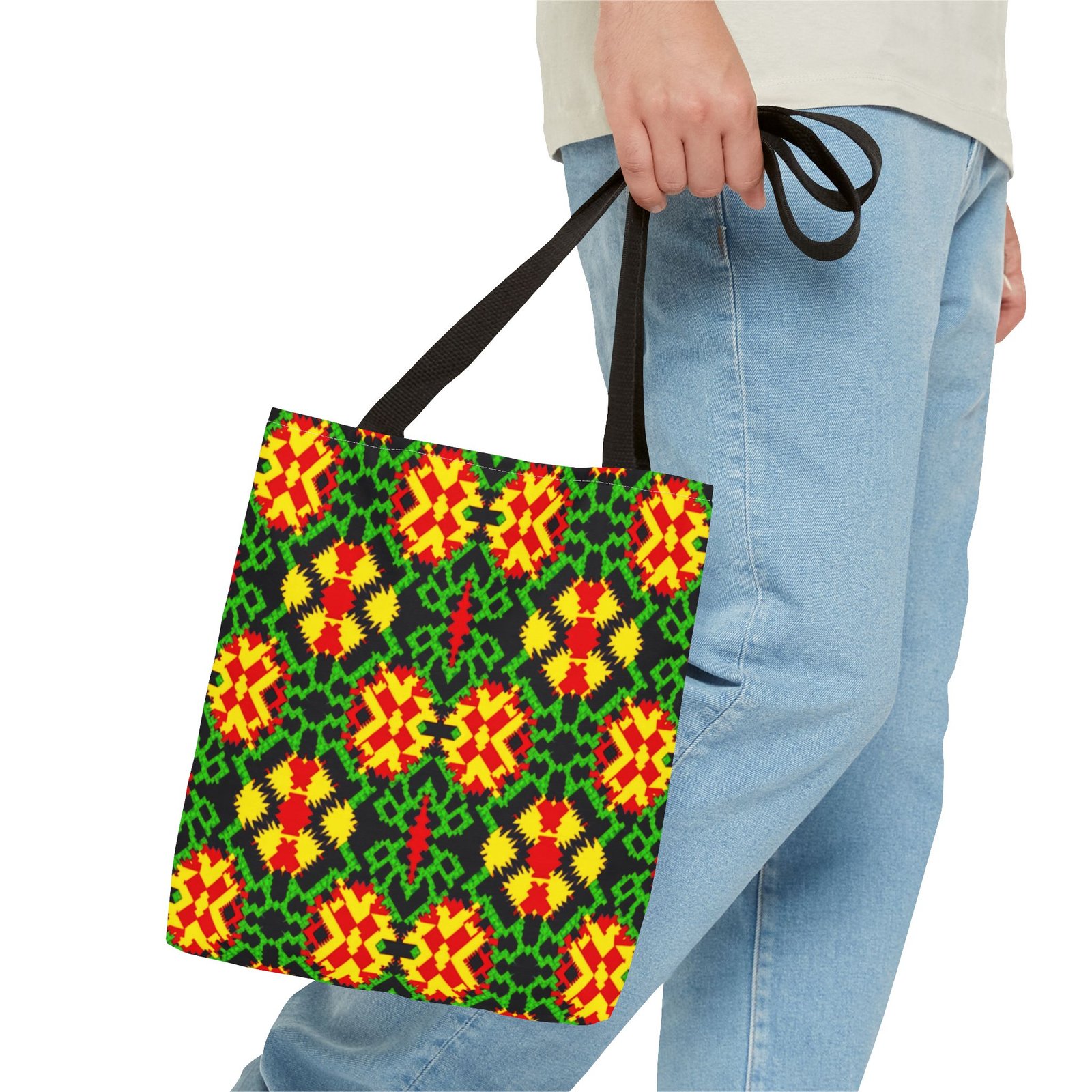 African Print Tote Bag, Ankara Tote, Ethnic Style Handbag, Colorful Market Bag, Tribal Print Shoulder Bag, Beach Tote - Image 3