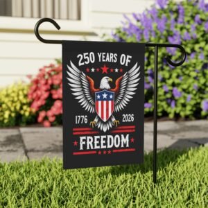 250 Years of Freedom Garden Flag, Patriotic Outdoor Banner, USA 1776-2026 Yard Décor, Semiquincentennial Celebration Flag