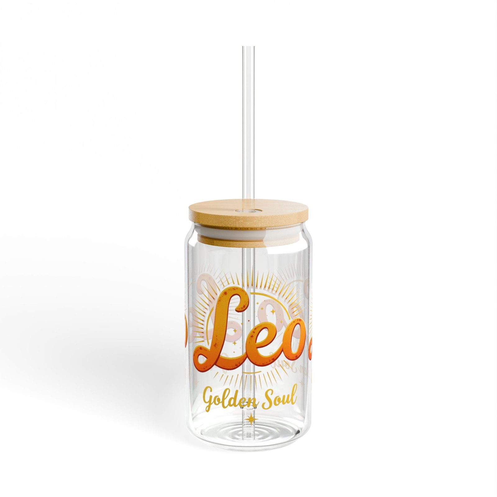 Leo Zodiac Sipper Glass, 16oz - Fun Leo Gift, Astrology Drinkware, Personalized Tumbler, Horoscope Cup, Unique Leo Souvenir