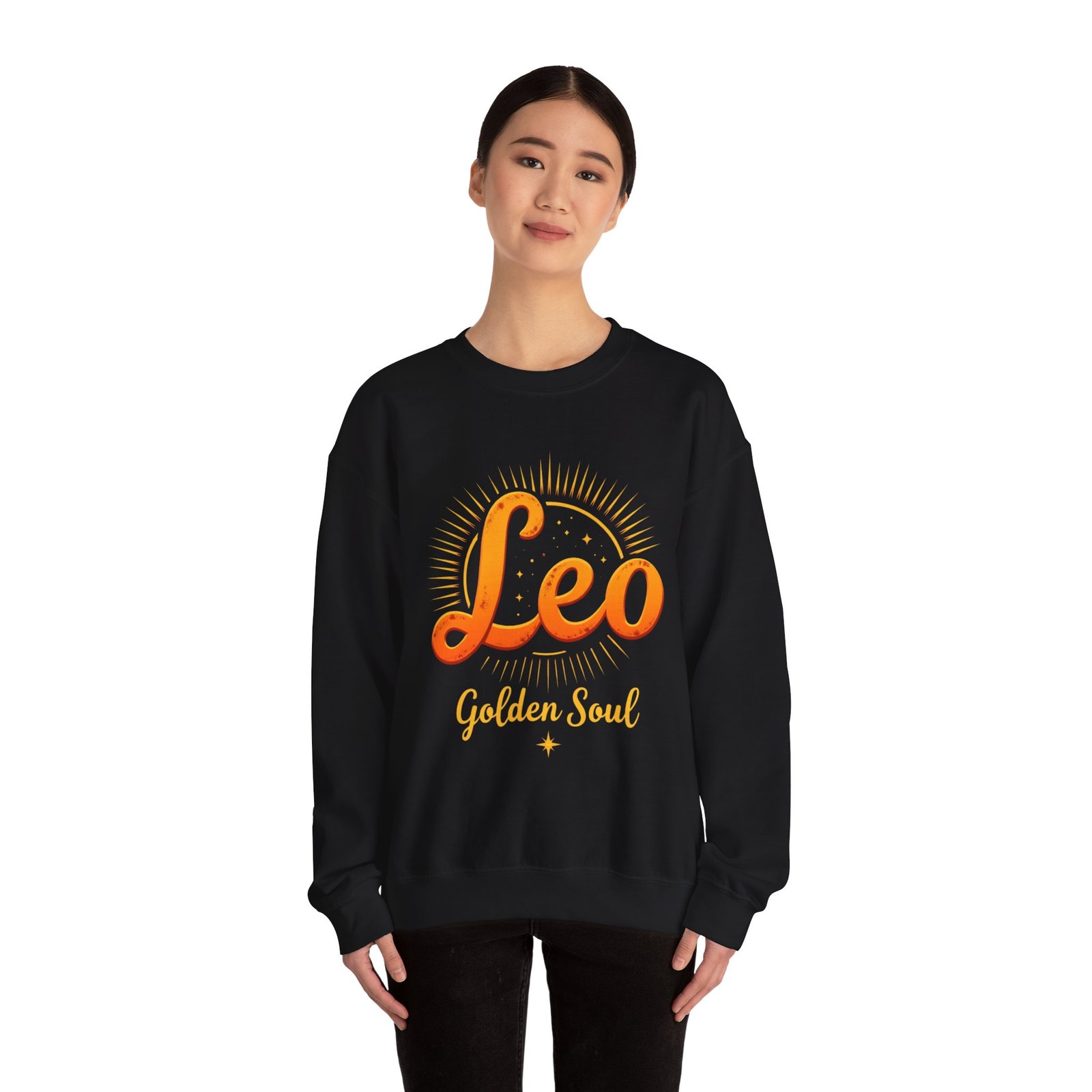 Leo Zodiac Sweatshirt, Astrology Crewneck, Golden Soul Gift, Unisex Zodiac Apparel, Horoscope Clothing - Image 4