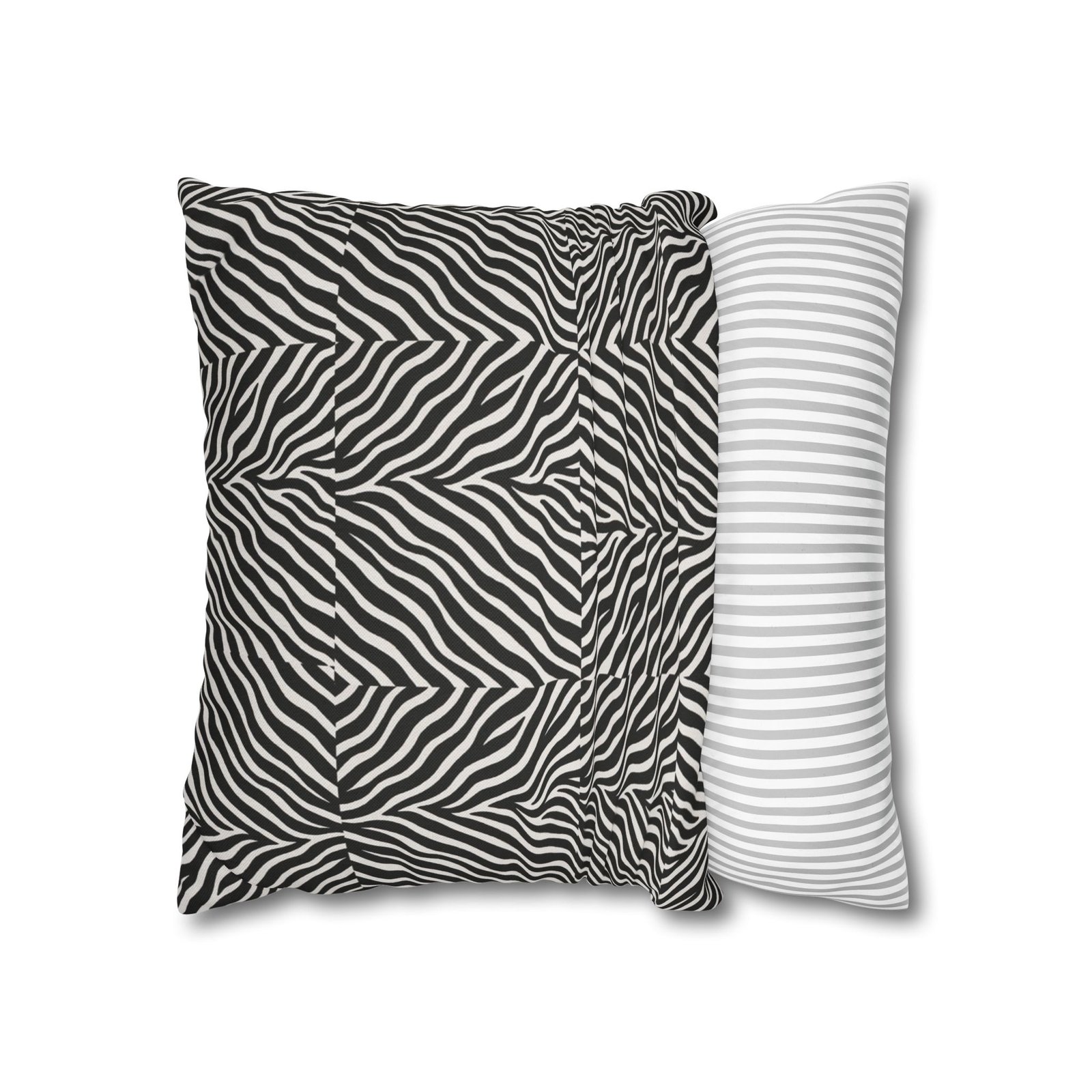 Black White Zebra Stripe Pillowcase | Animal Print Square Pillowcase - Image 8