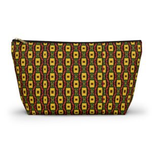 Geometric Aztec Pattern Accessory Pouch | T-Bottom Zip Cosmetic Bag
