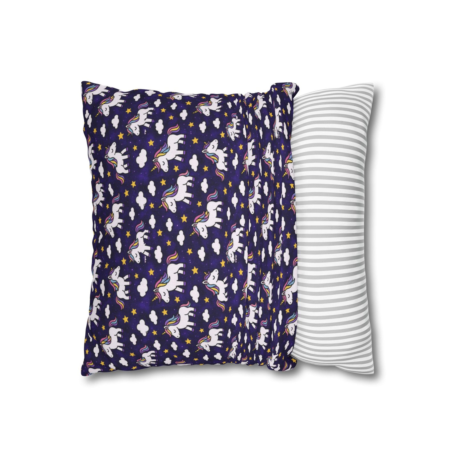 Unicorn Pattern Pillowcase | Square Polyester Throw Pillow Cover - Image 5