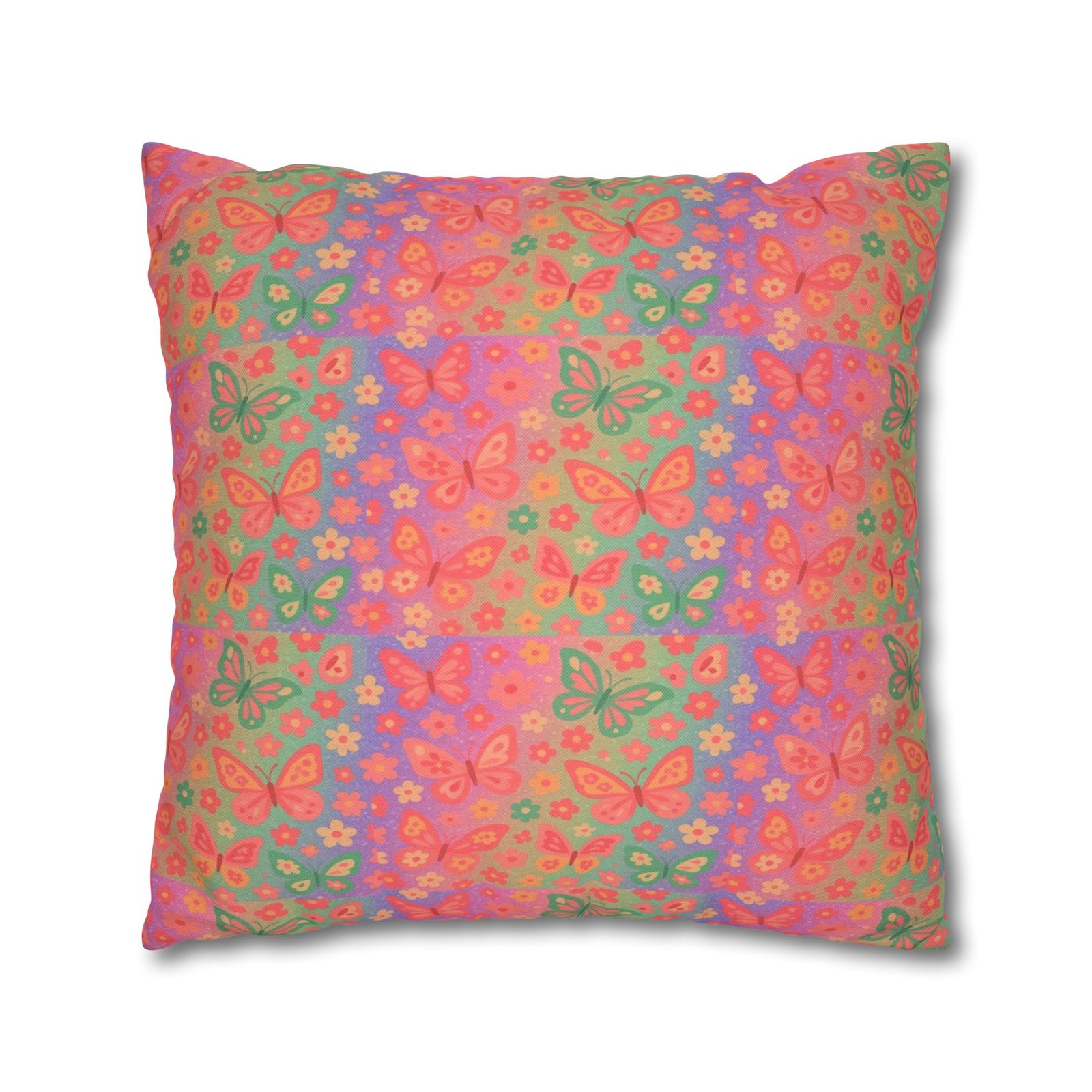 Watercolor Floral Pattern Spun Polyester Pillowcase | Square Decorative Pillow - Image 21