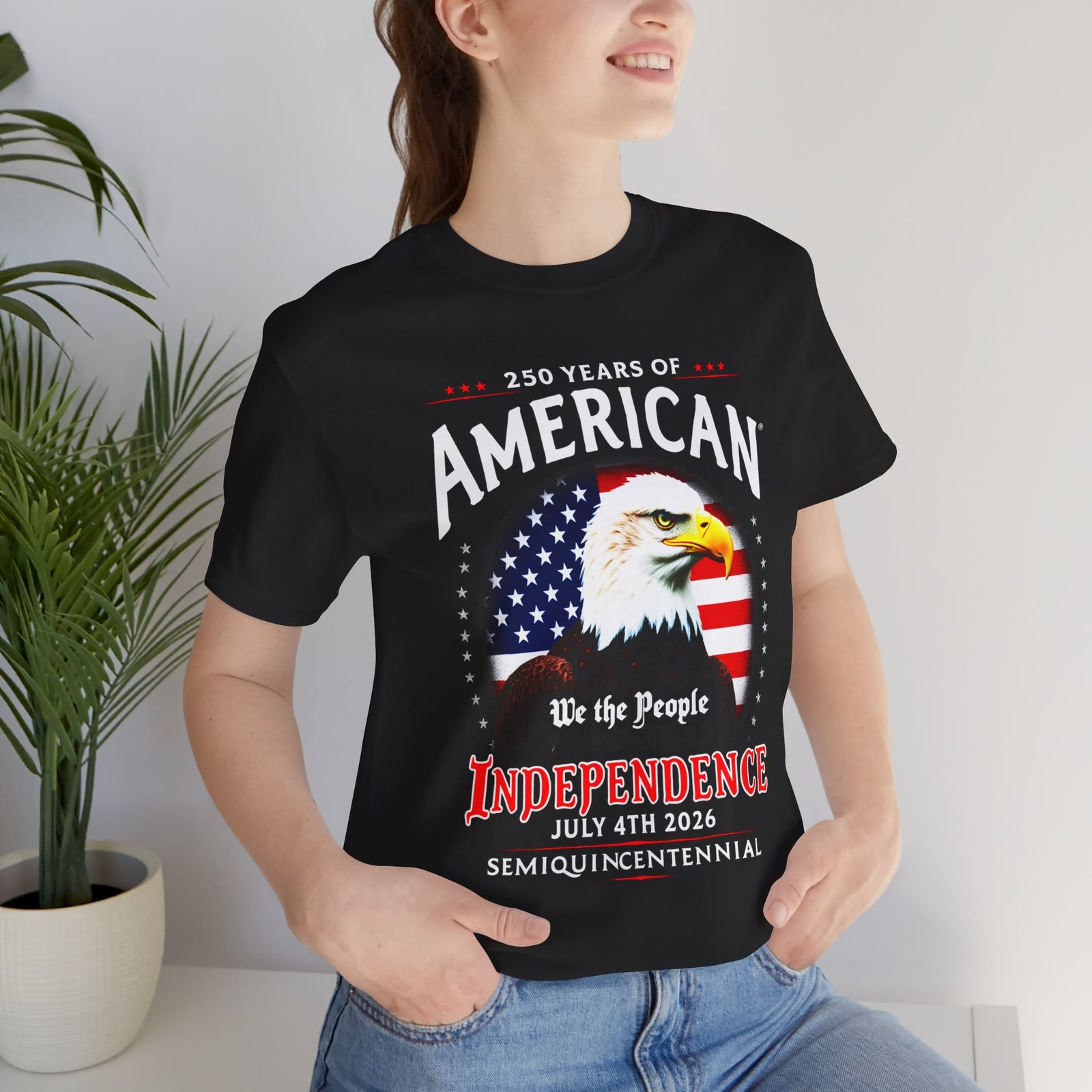 We The People Unisex Jersey Short Sleeve Tee, American Semiquincentennial T-shirt, Patriotic Shirt, USA Bicentennial Top, Independence Day - Image 6