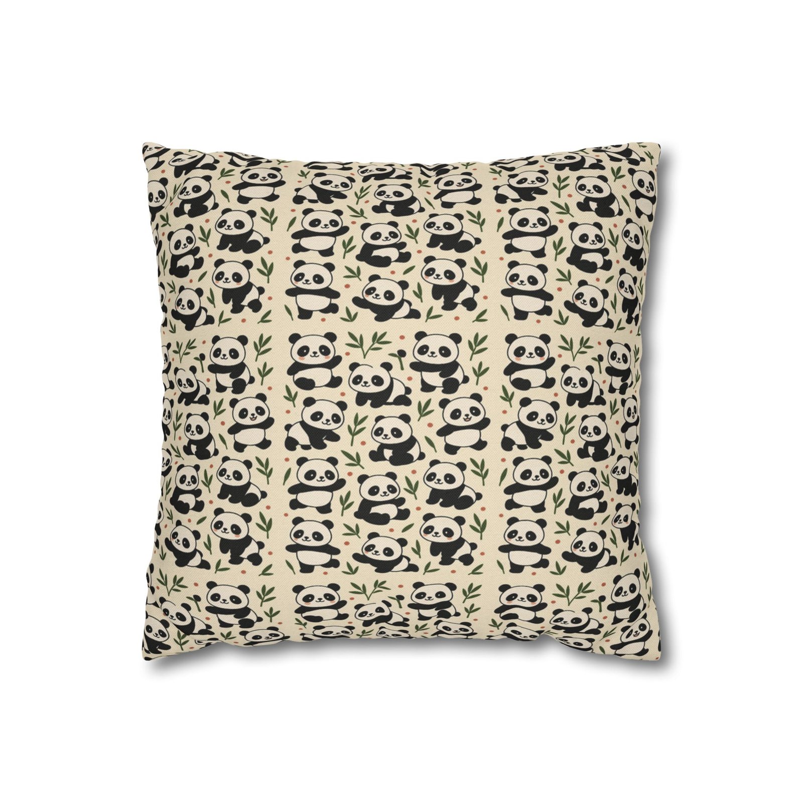Panda Pattern Pillowcase | Square Spun Polyester Decorative Pillow - Image 2