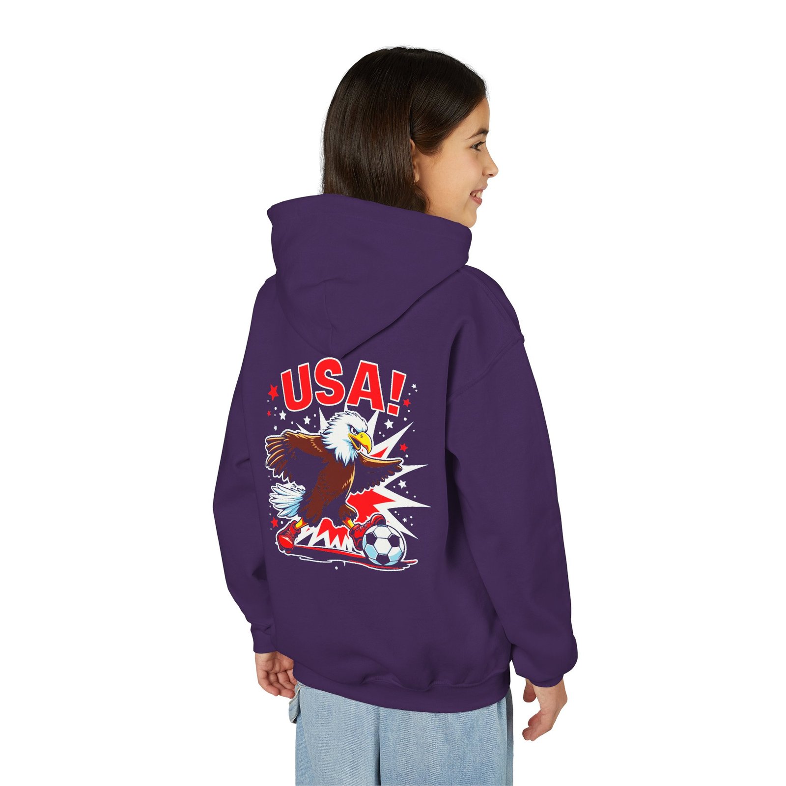 USA Eagle Soccer Hoodie | Youth Hooded Sweatshirt - Image 34
