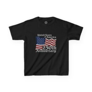 Patriotic Kids Tee 250th Anniversary Flag Shirt America 1776-2026 Youth Shirt USA Semiquincentennial Celebration Top