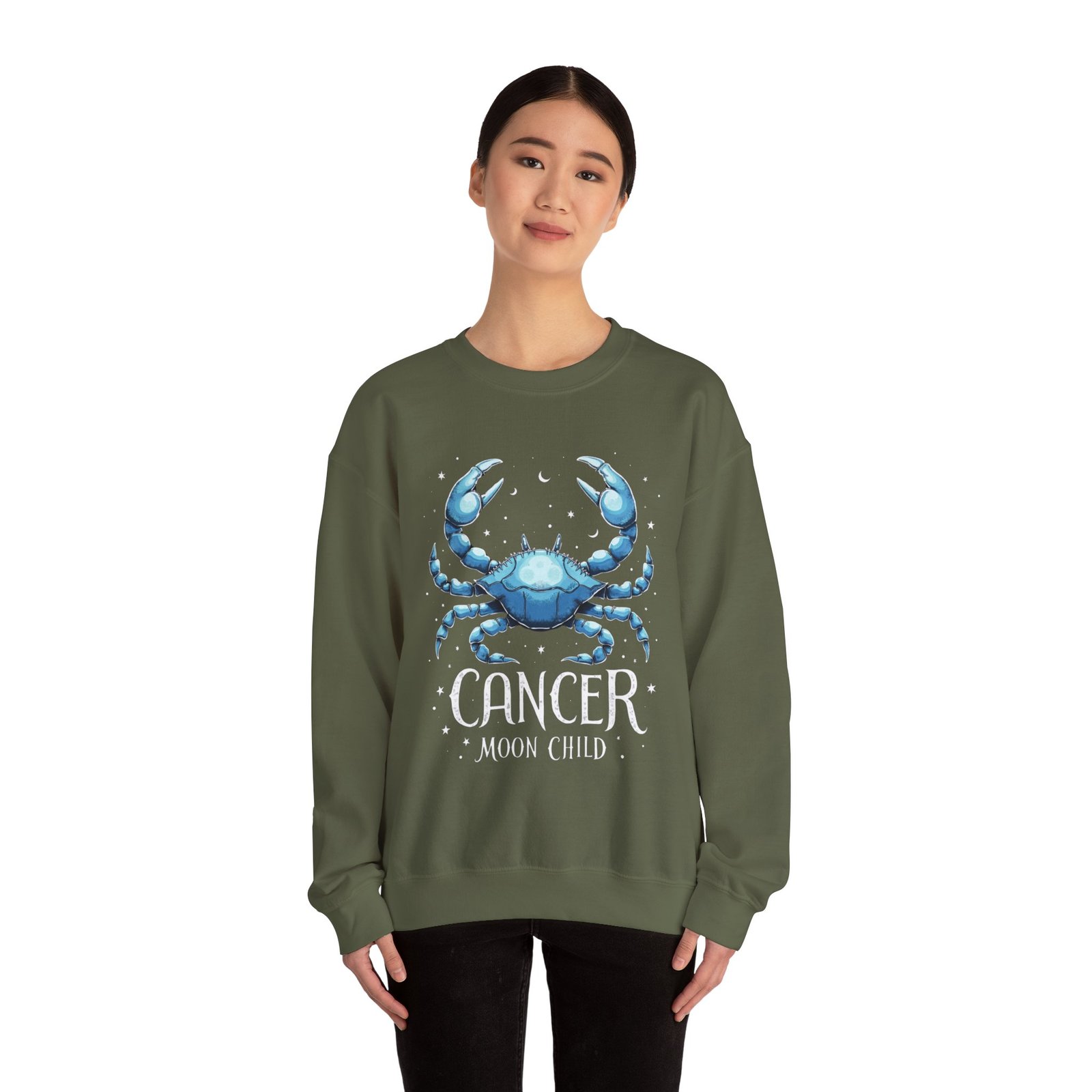 Cancer Moon Child Sweatshirt, Zodiac Sign Gift, Astrology Apparel, Horoscope Crewneck, Celestial Fashion, Holiday Gift - Image 20