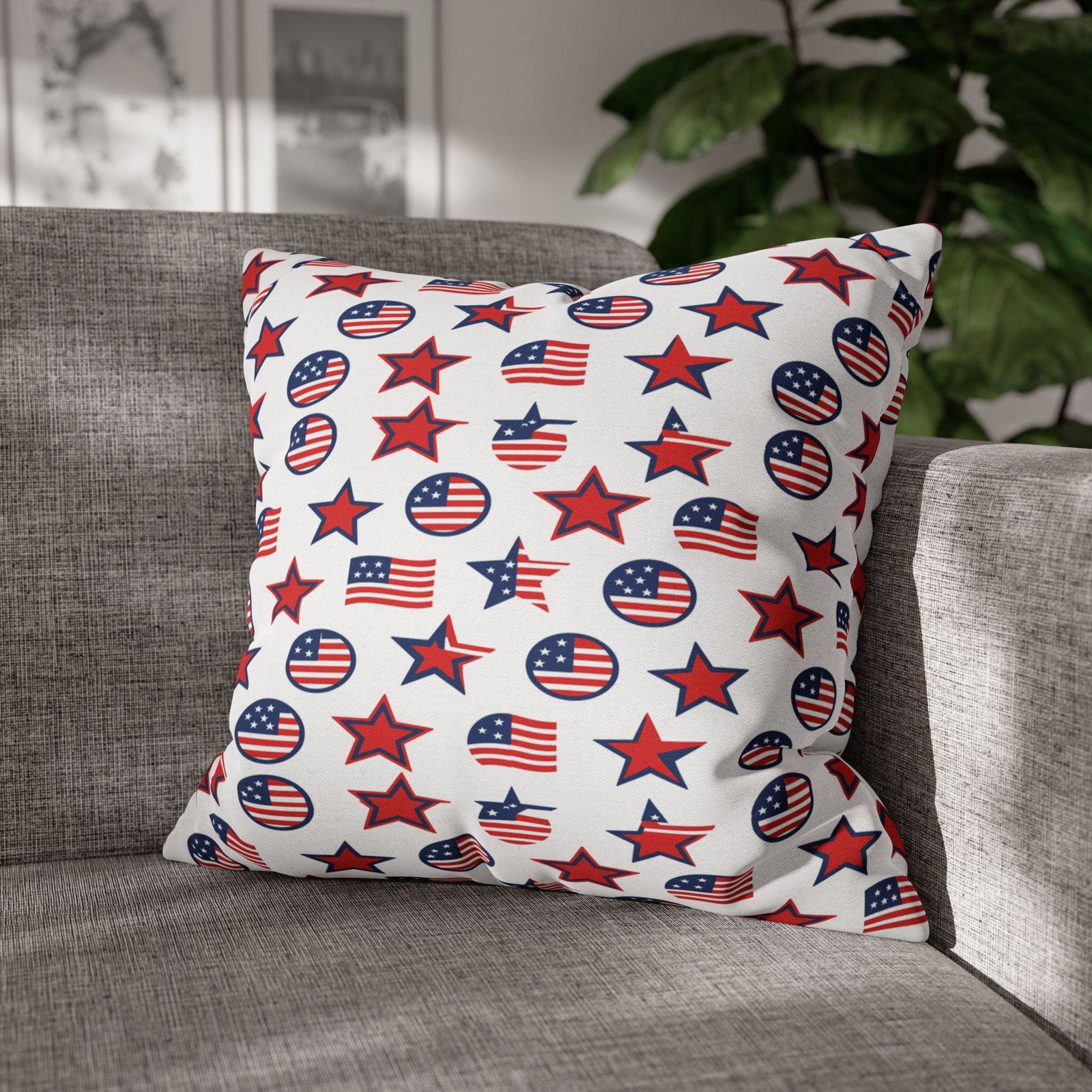 Patriotic Stars and Flags Pillowcase | American Flag Pattern Pillow - Image 23
