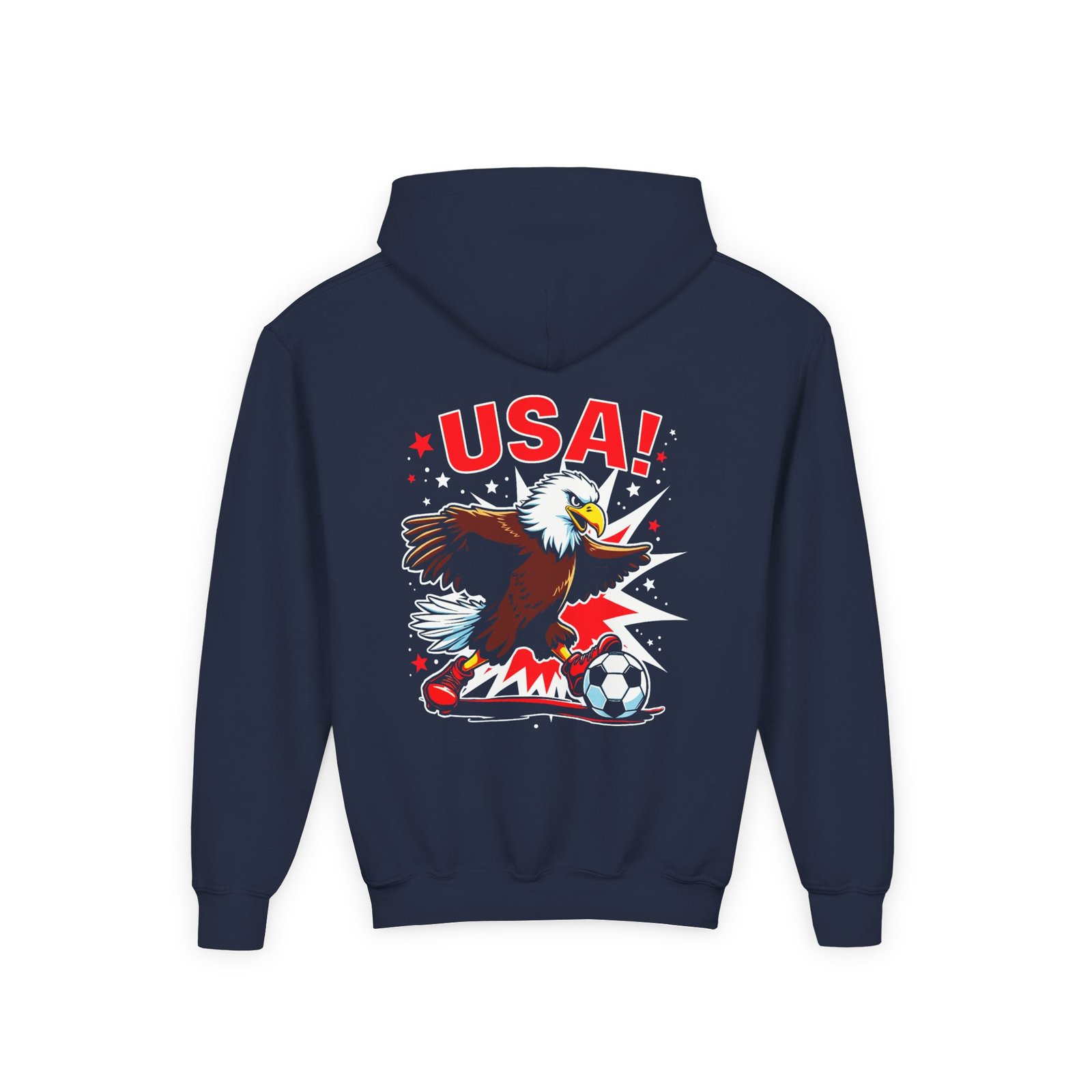 USA Eagle Soccer Hoodie | Youth Hooded Sweatshirt - Image 23