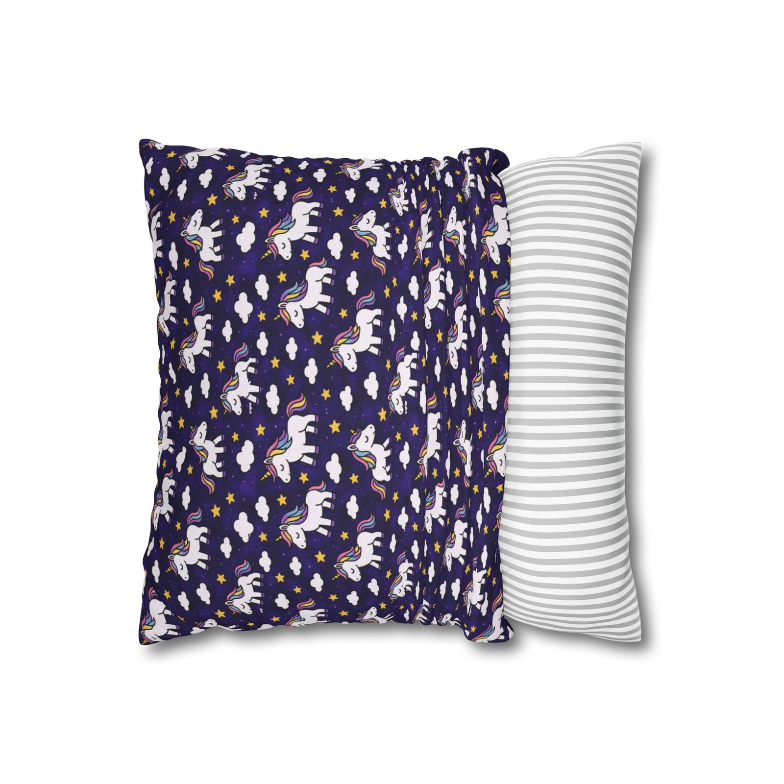 Unicorn Pattern Pillowcase | Square Polyester Throw Pillow Cover - Image 3