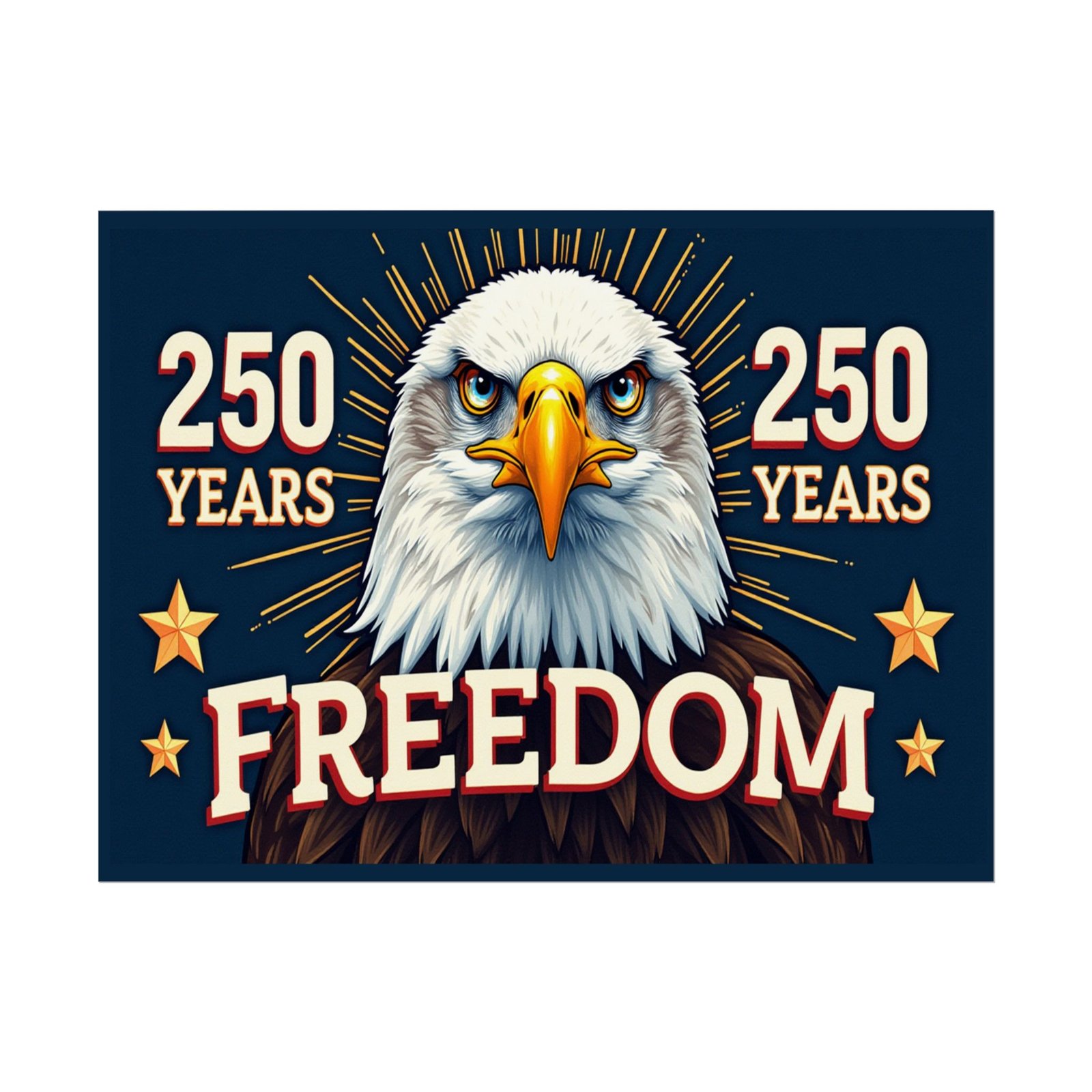 Poster, Patriotic Freedom American Eagle Decor, Independence Day Wall Art, 250 Years Celebration, Rolled Wall Print, Memorial Day Decor, - Image 2