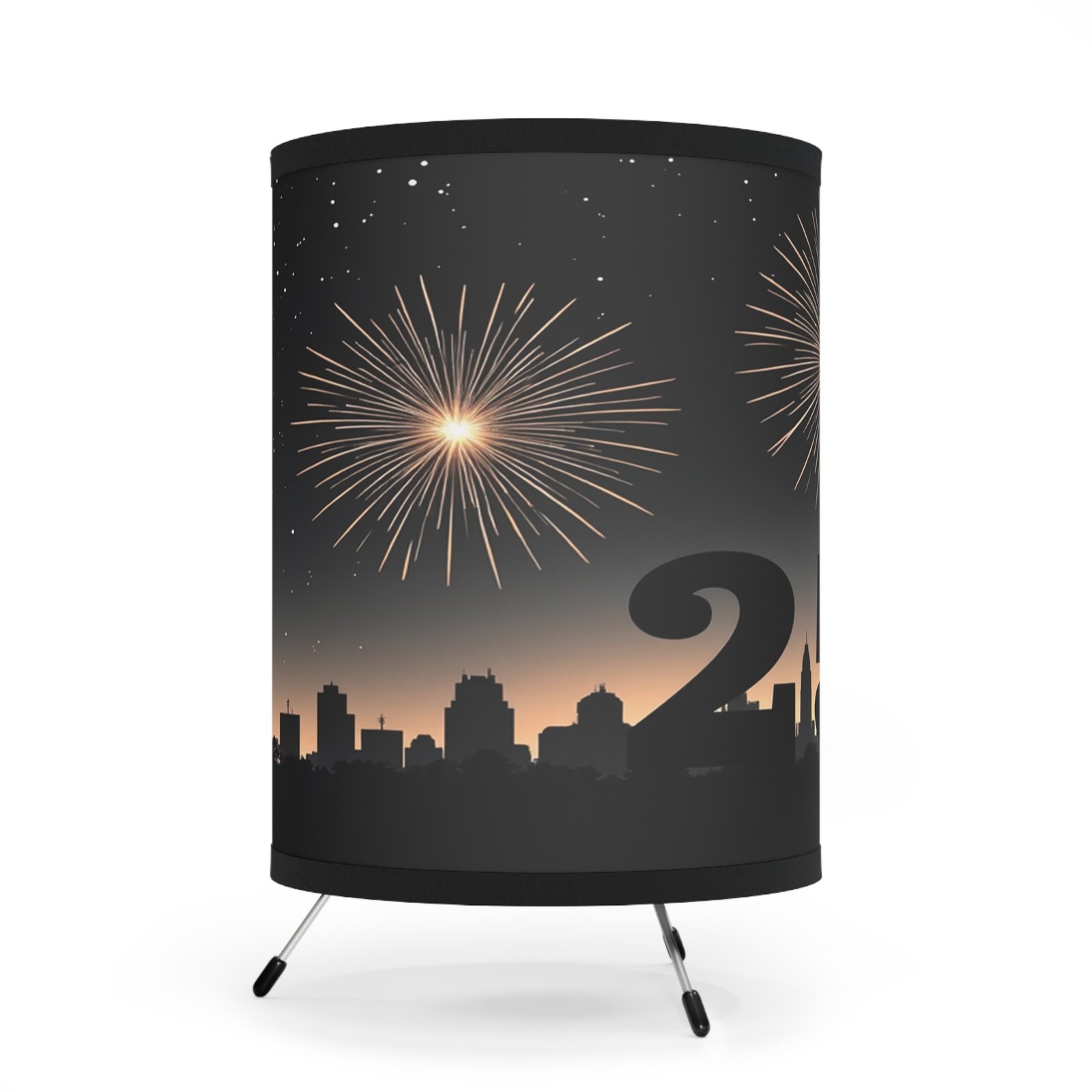 Tripod Lamp, Fireworks Design, America 250, UShumbnail 000 CA plug, High-Res Printed Shade, Patriotic Home Decor, Fourth of July Lamp, - Image 3