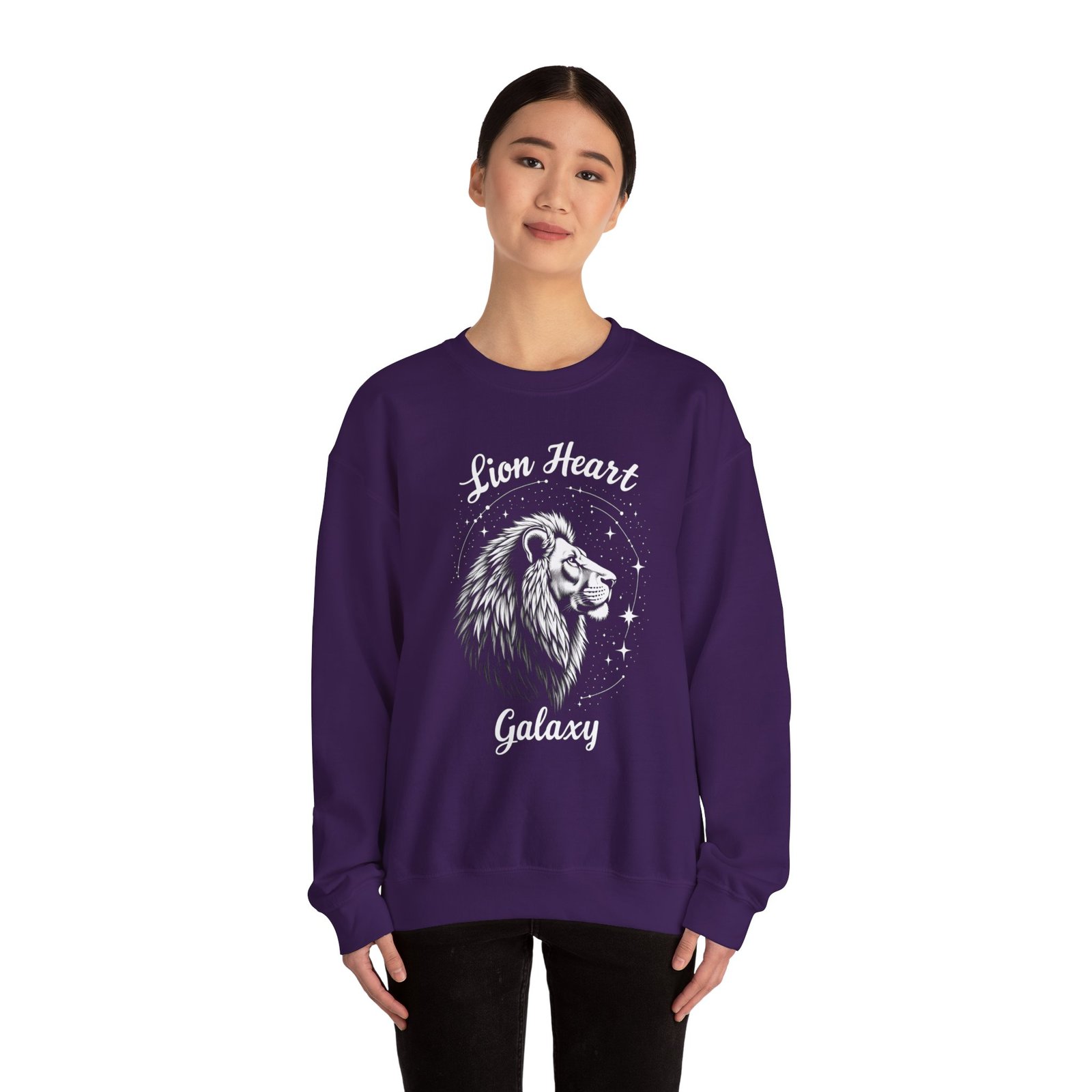 Lion Heart Galaxy Sweatshirt - Unisex Crewneck, Gift for Astrology Lovers, Cozy Fashion, Animal Print, Perfect for Fall - Image 20
