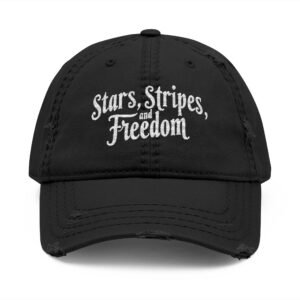 Stars, Stripes, and Freedom Distressed Dad Hat _ Vintage Patriotic Baseball Cap _ America 250 Casual Hat