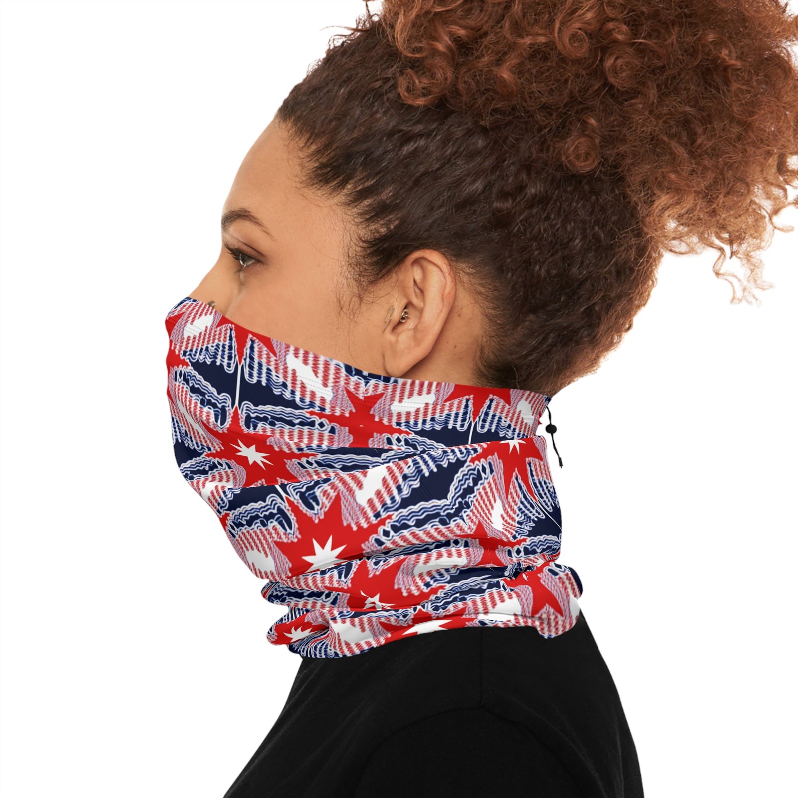Winter Neck Gaiter, Patriotic Face Covering, USA Flag Design, Neck Warmer with Drawstring, Snowboarding Accessories, Ski Mask - Image 6