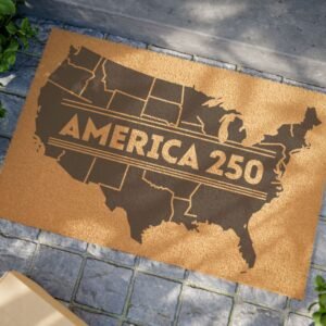 USA Map Doormat, Patriotic Welcome Mat, America Map Door Mat for Front Porch or Entryway