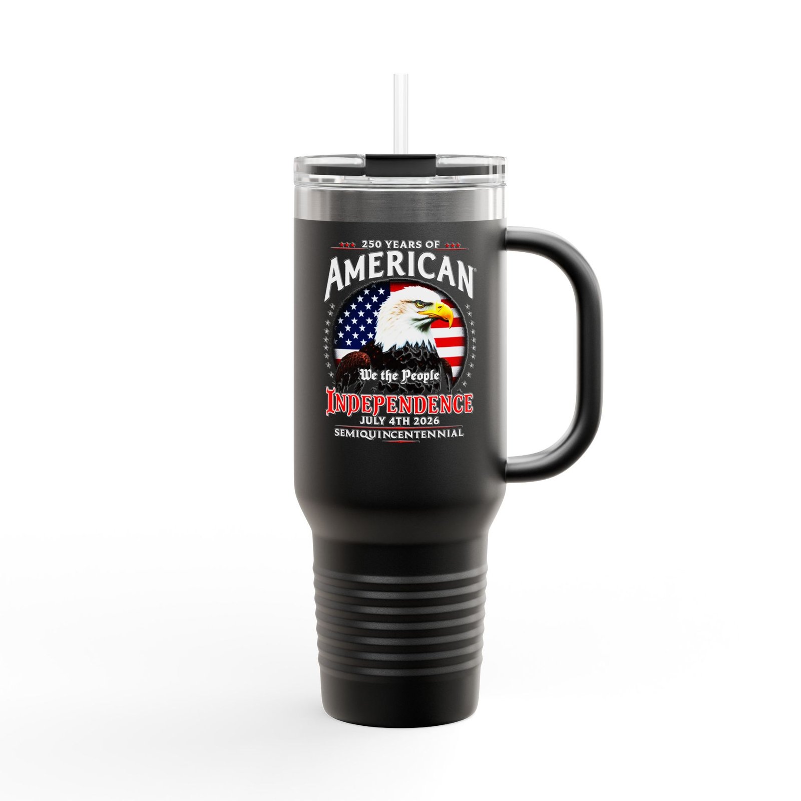 American Eagle Flag Independence 40oz Travel Mug | Patriotic Bald Eagle - Image 2