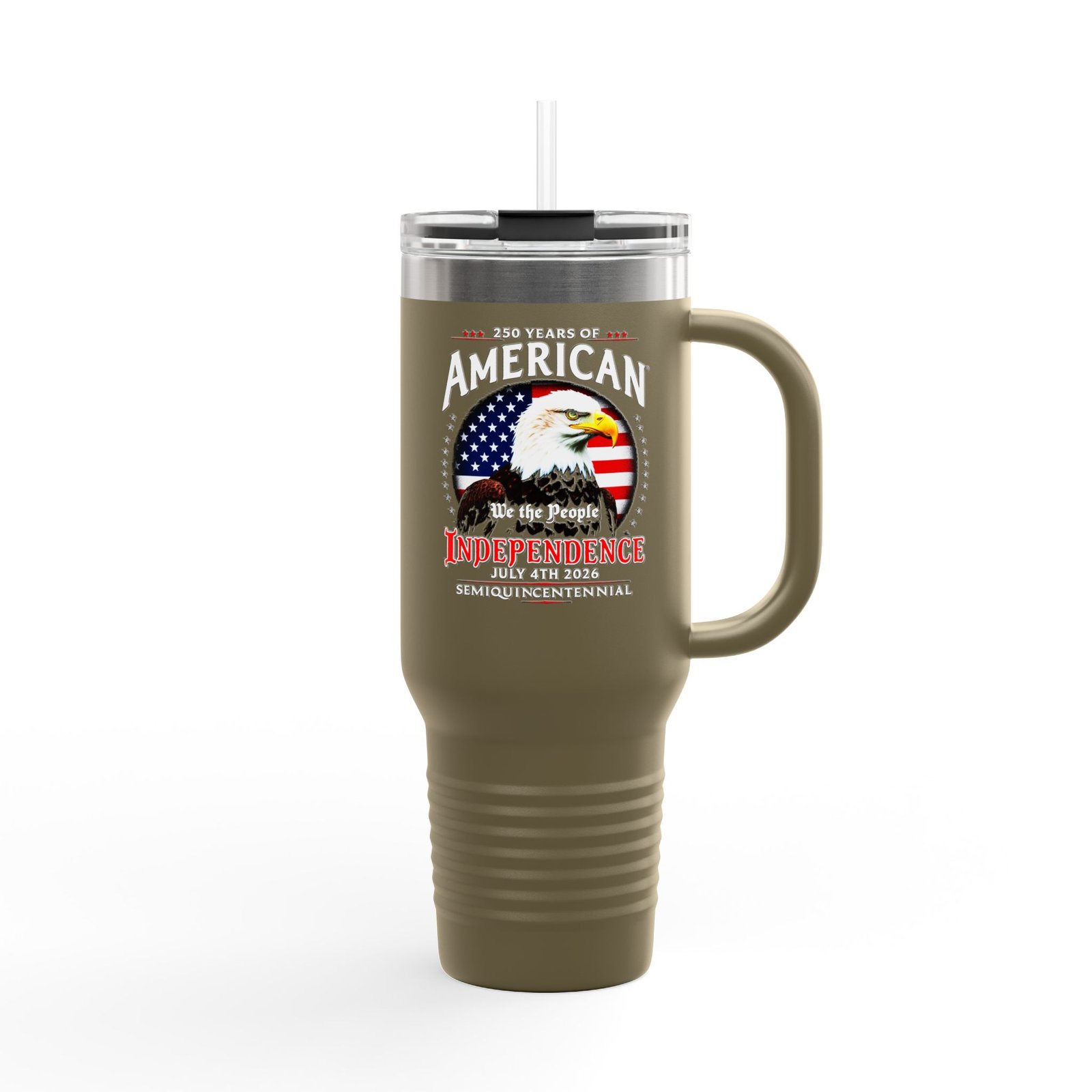 American Eagle Flag Independence 40oz Travel Mug | Patriotic Bald Eagle - Image 4