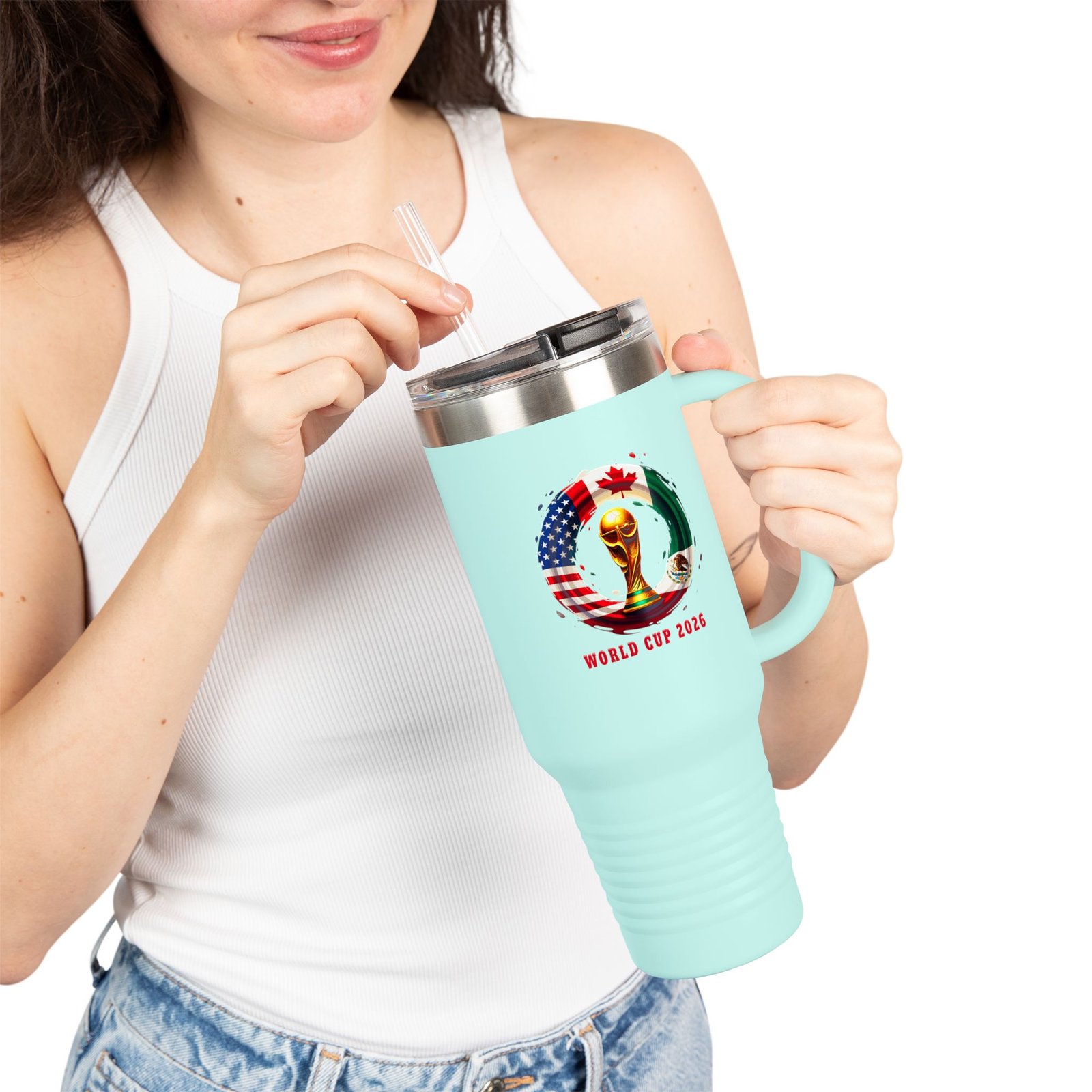 World Cup 2026 Trophy Flags 40oz Insulated Travel Mug - Image 15