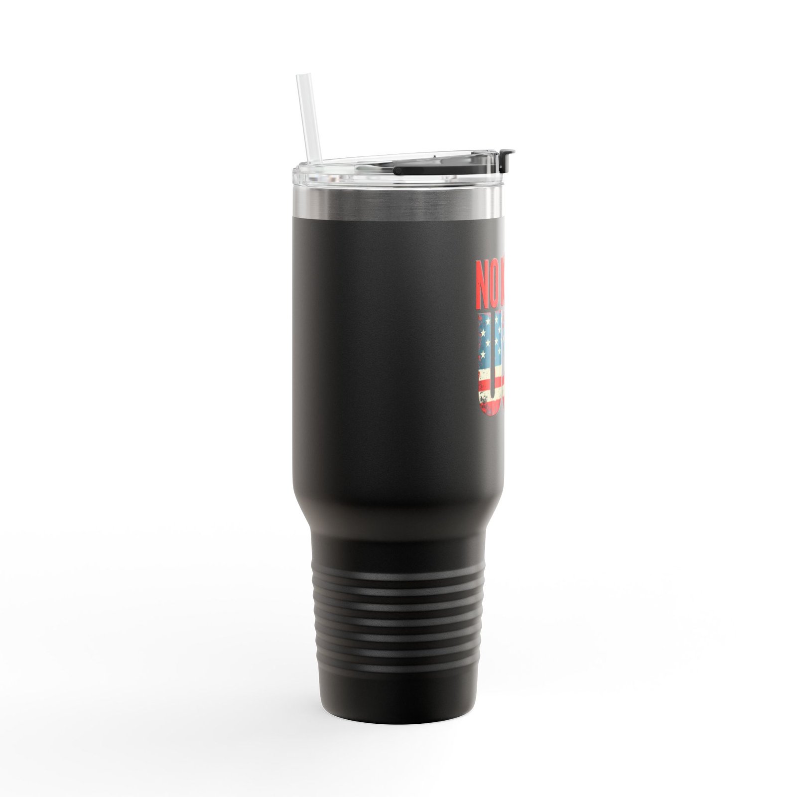 No Kings USA Travel Mug | Patriotic American Flag Text 40oz Insulated Tumbler - Image 2