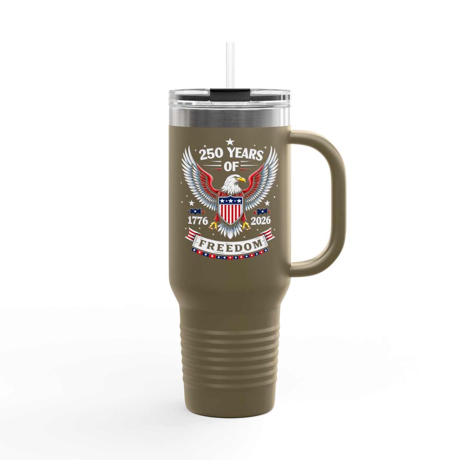 250 Years of Freedom Eagle 40oz Travel Mug | Patriotic 1776-2026 - Image 7
