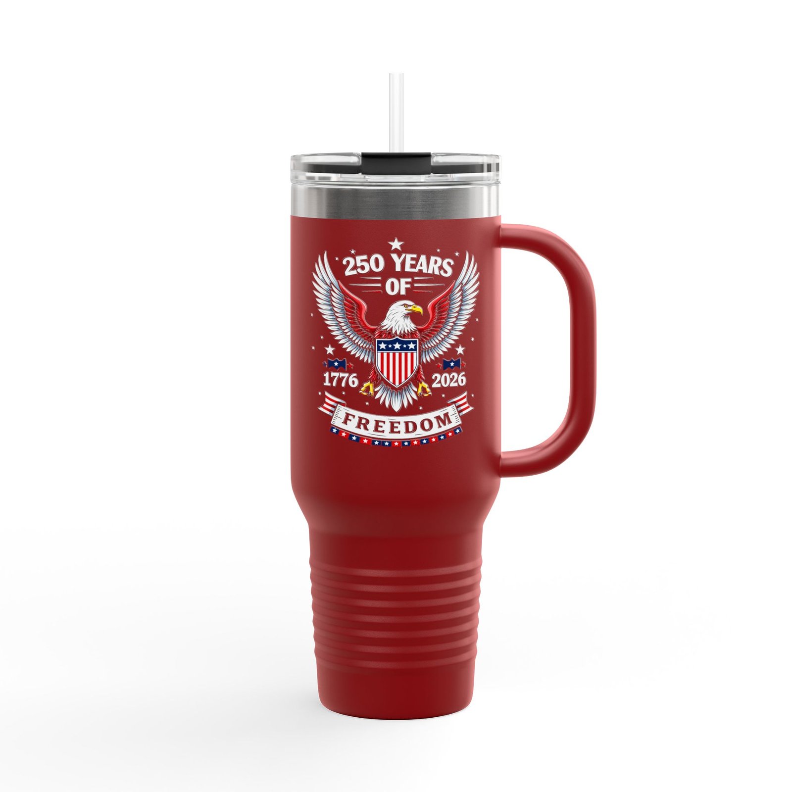 250 Years of Freedom Eagle 40oz Travel Mug | Patriotic 1776-2026 - Image 2