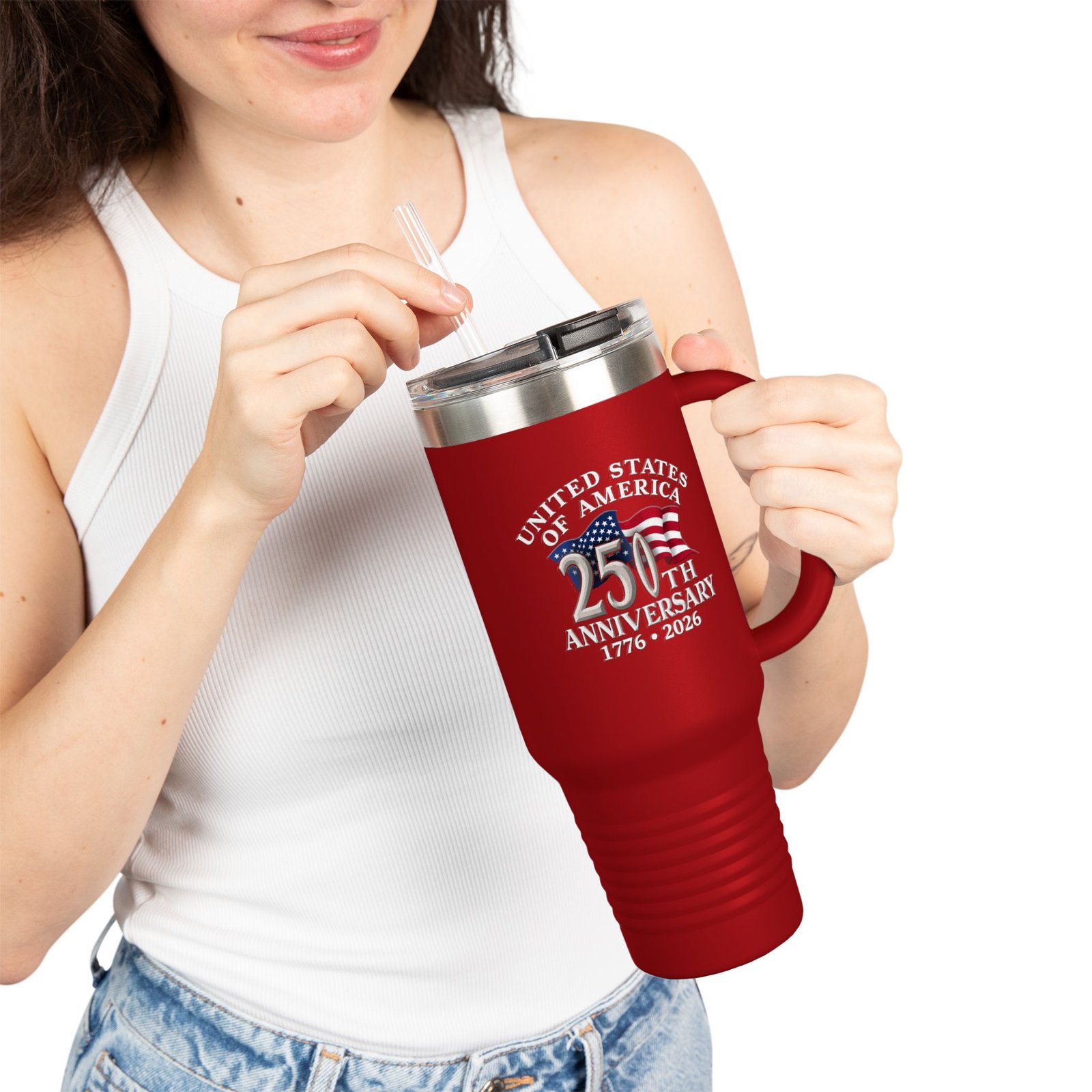 United States 250th Anniversary Flag 40oz Travel Mug