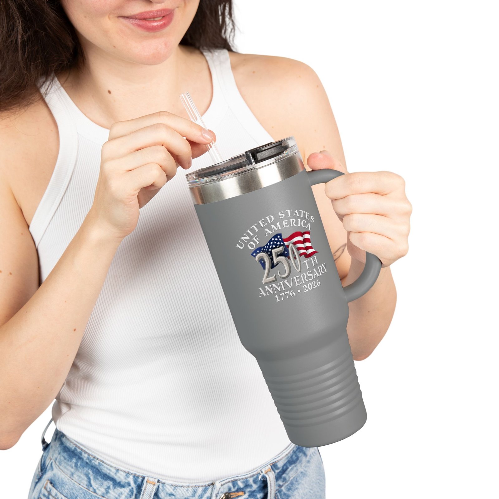 United States 250th Anniversary Flag 40oz Travel Mug - Image 12