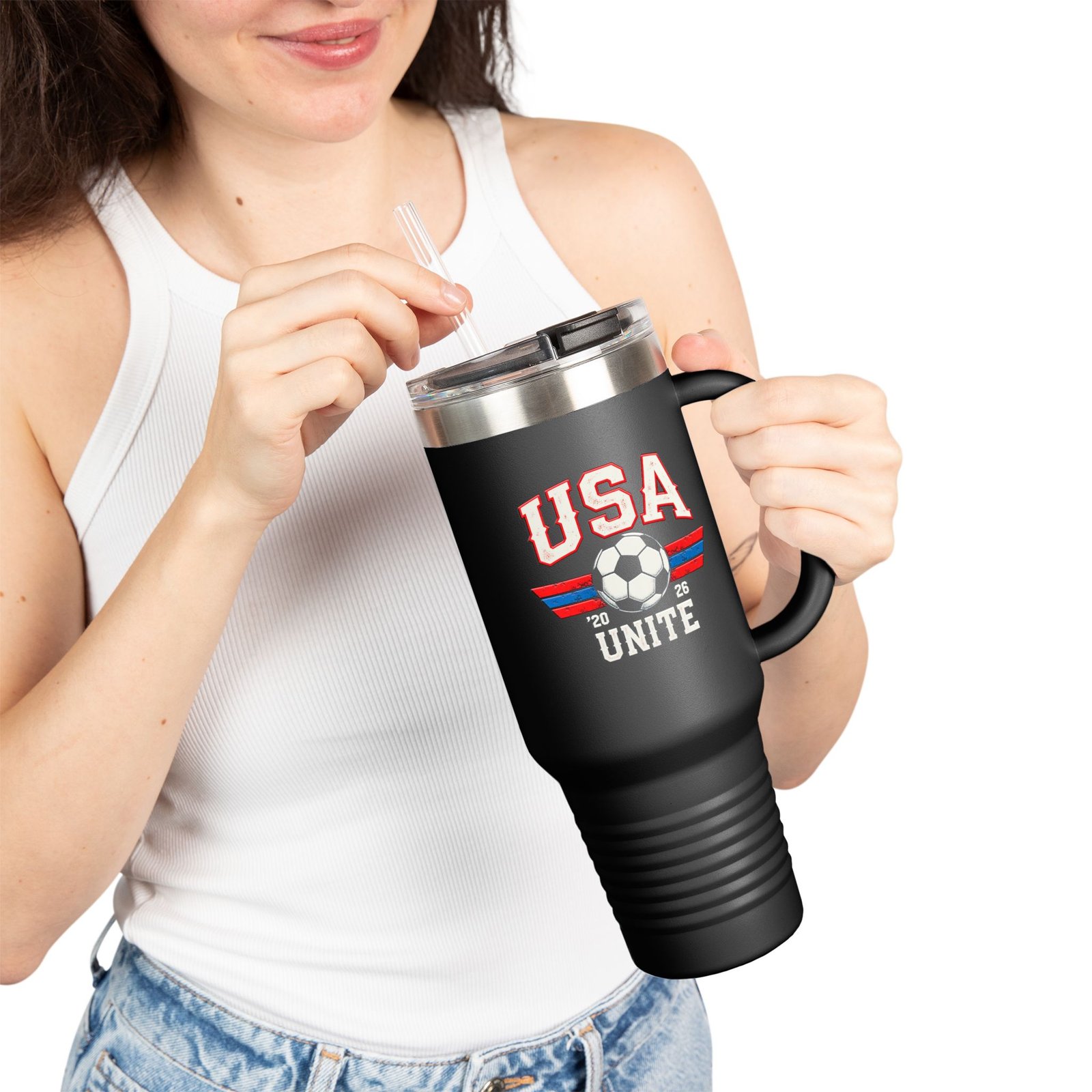 USA Unite Soccer Design Travel Mug | 40oz Insulated Tumbler