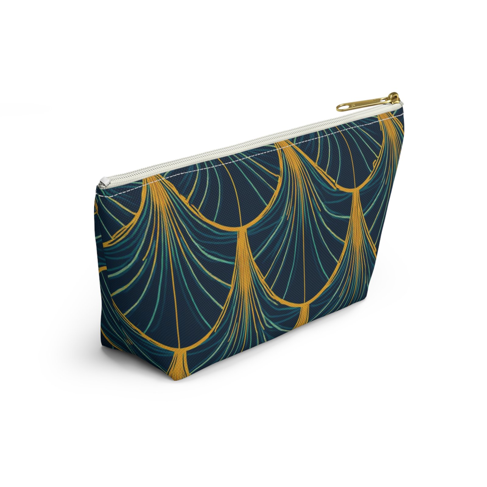 Patina Blue Art Deco Pattern Accessory Pouch - Image 16