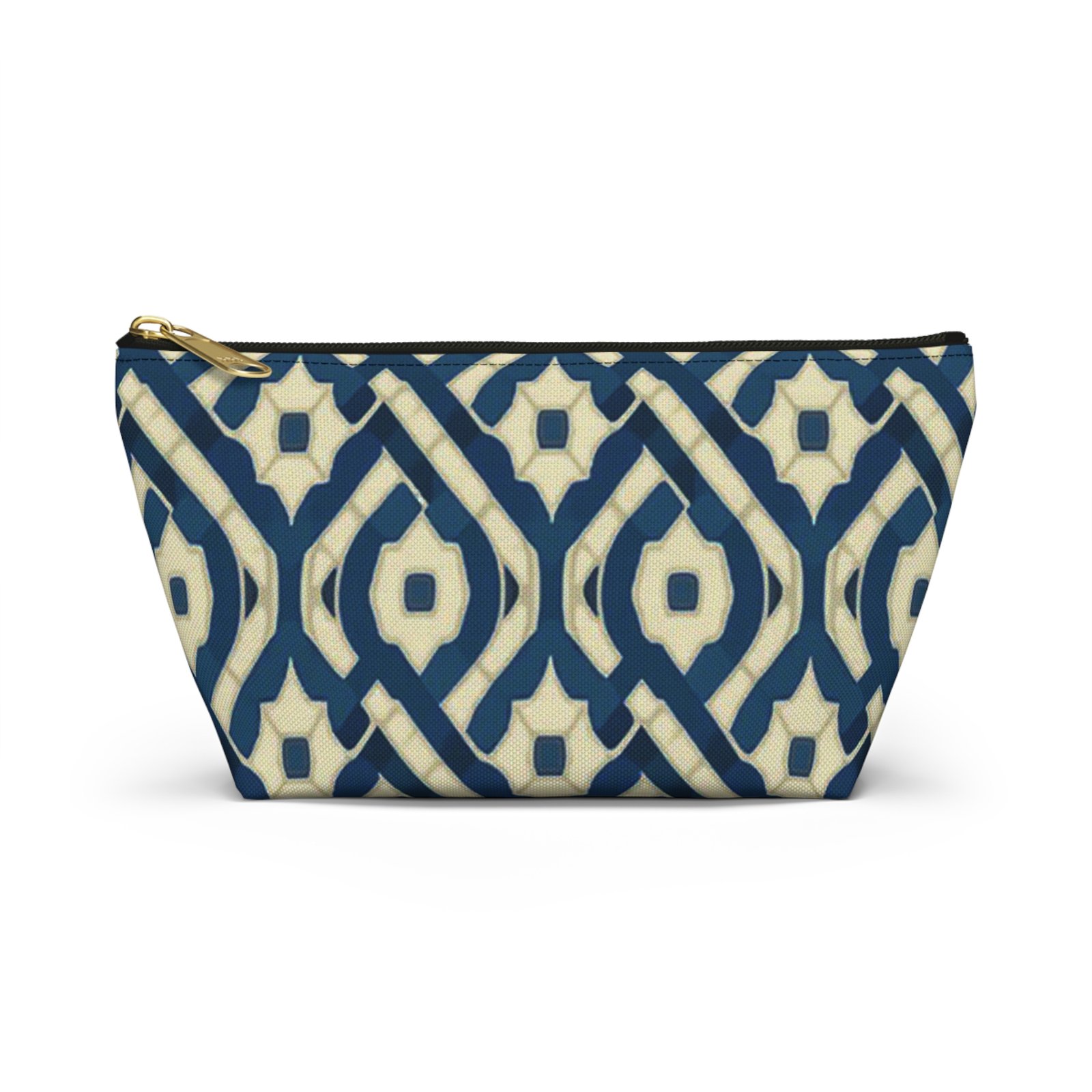 Patina Blue Geometric Accessory Pouch - Image 9