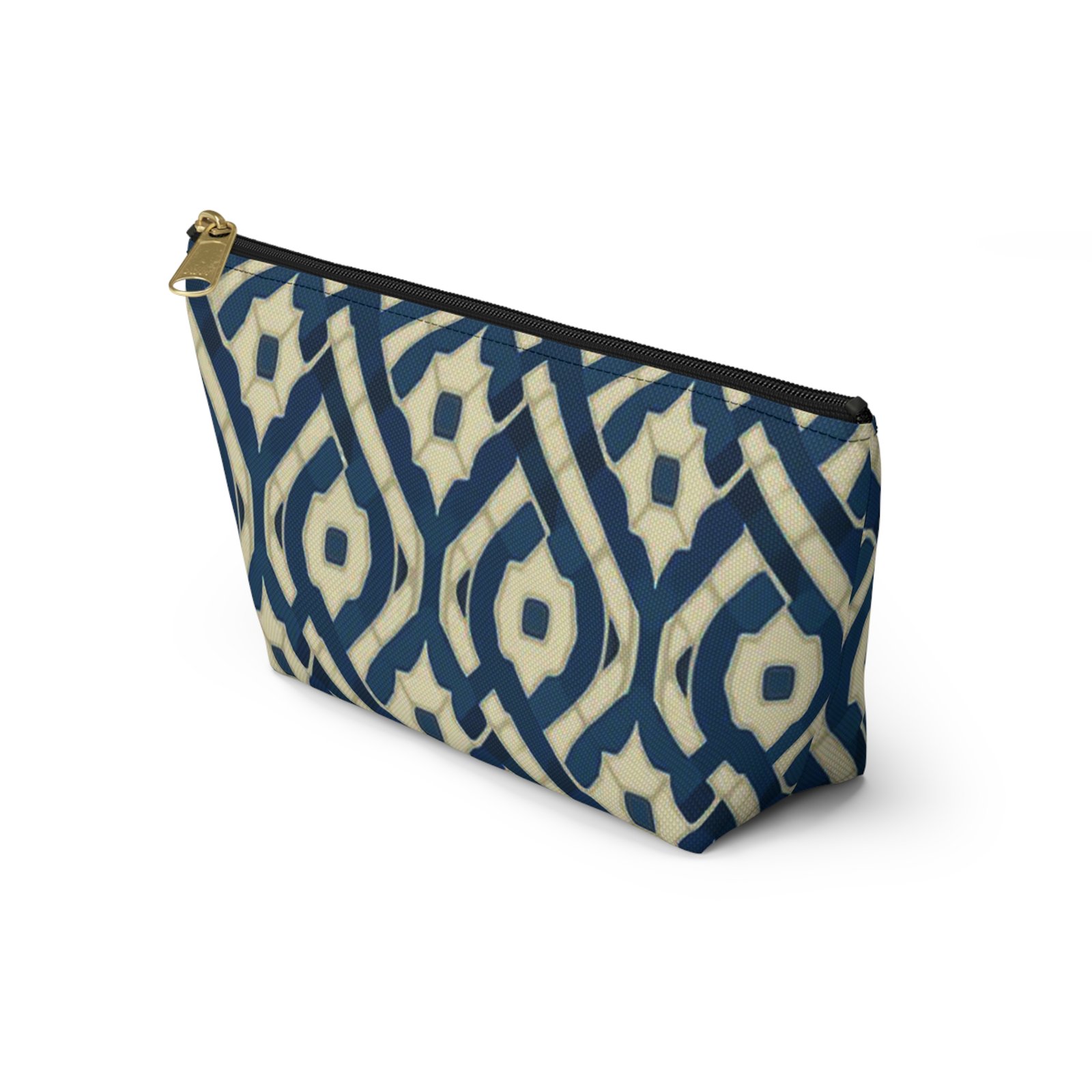 Patina Blue Geometric Accessory Pouch - Image 11