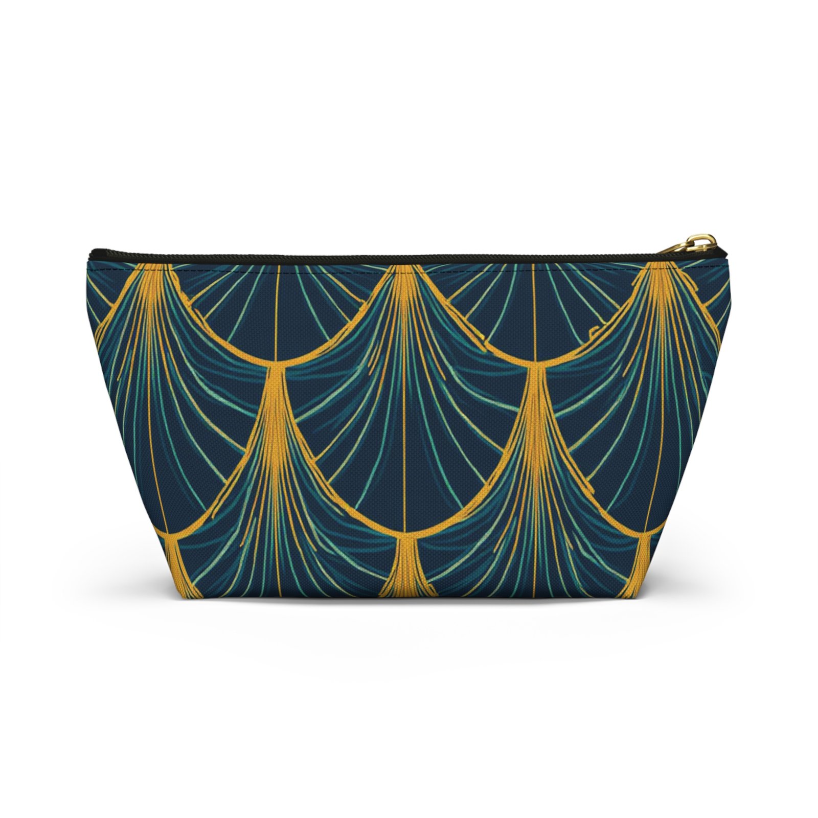 Patina Blue Art Deco Pattern Accessory Pouch - Image 10