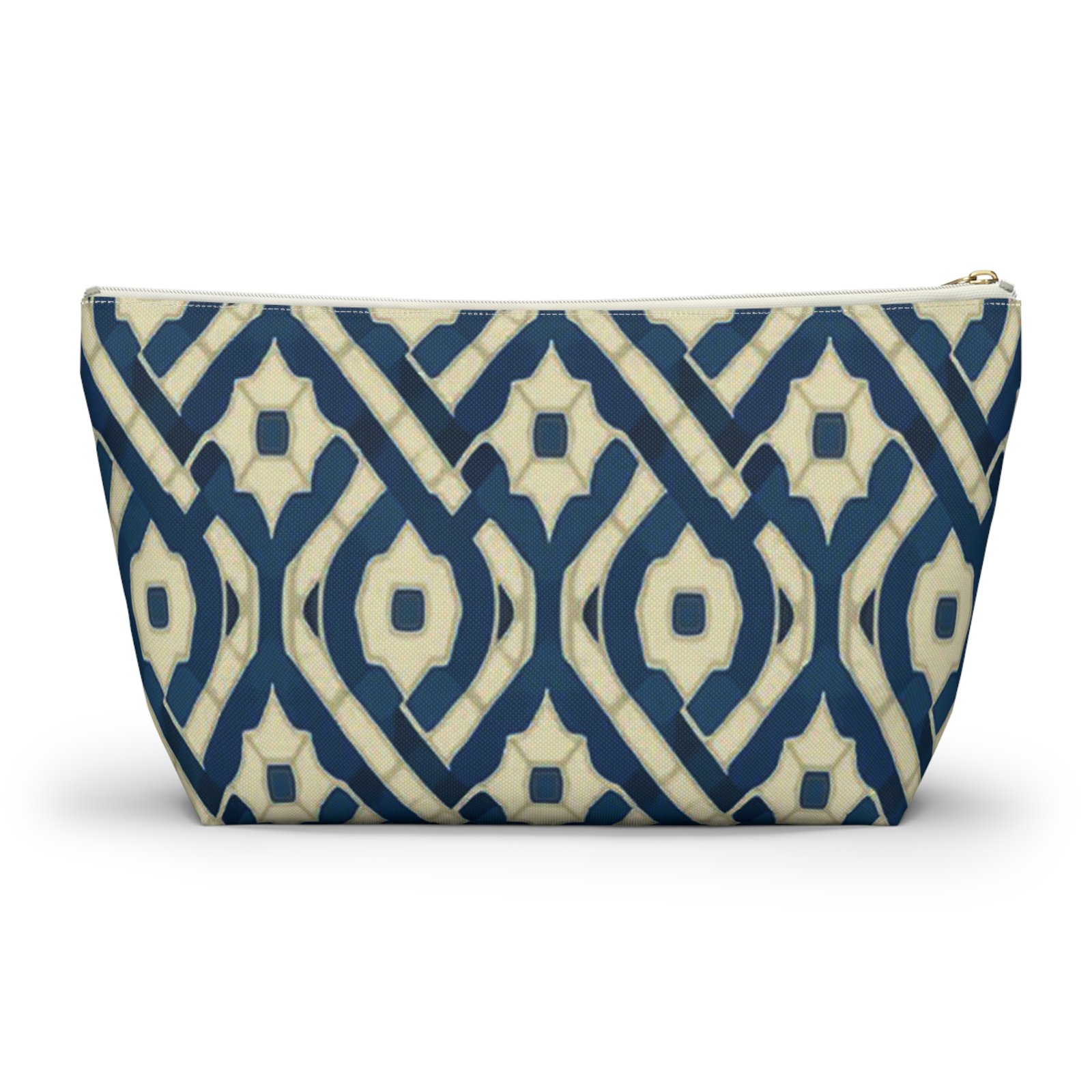 Patina Blue Geometric Accessory Pouch - Image 6